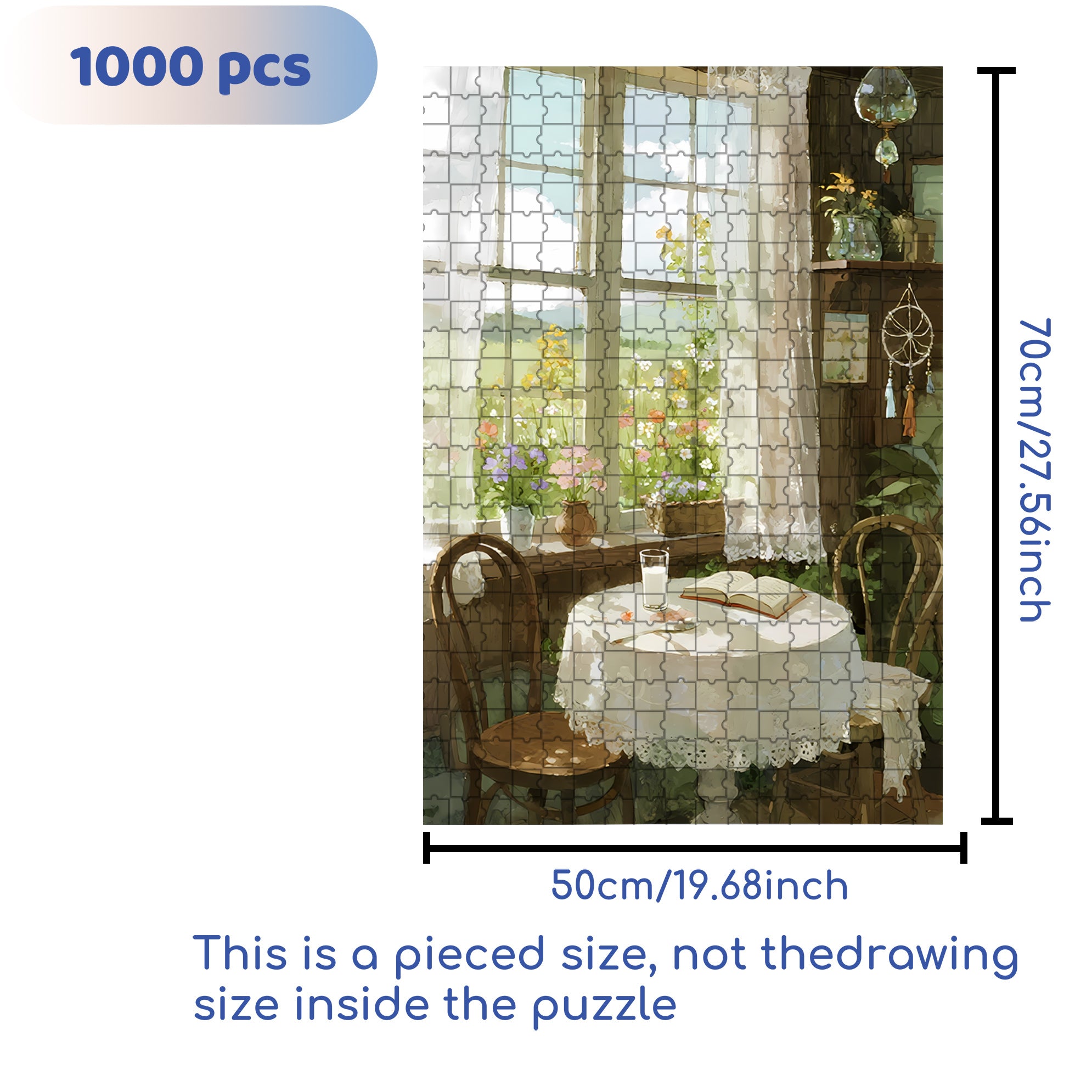 Longing For Life 500pcs/1000pcs Jigsaw Puzzle, Scratch-Resistant, Interactive Family Game & Brain-Boosting DIY Decor, Perfect for Halloween, Christmas & New Year Gifts, Family Puzzle Game