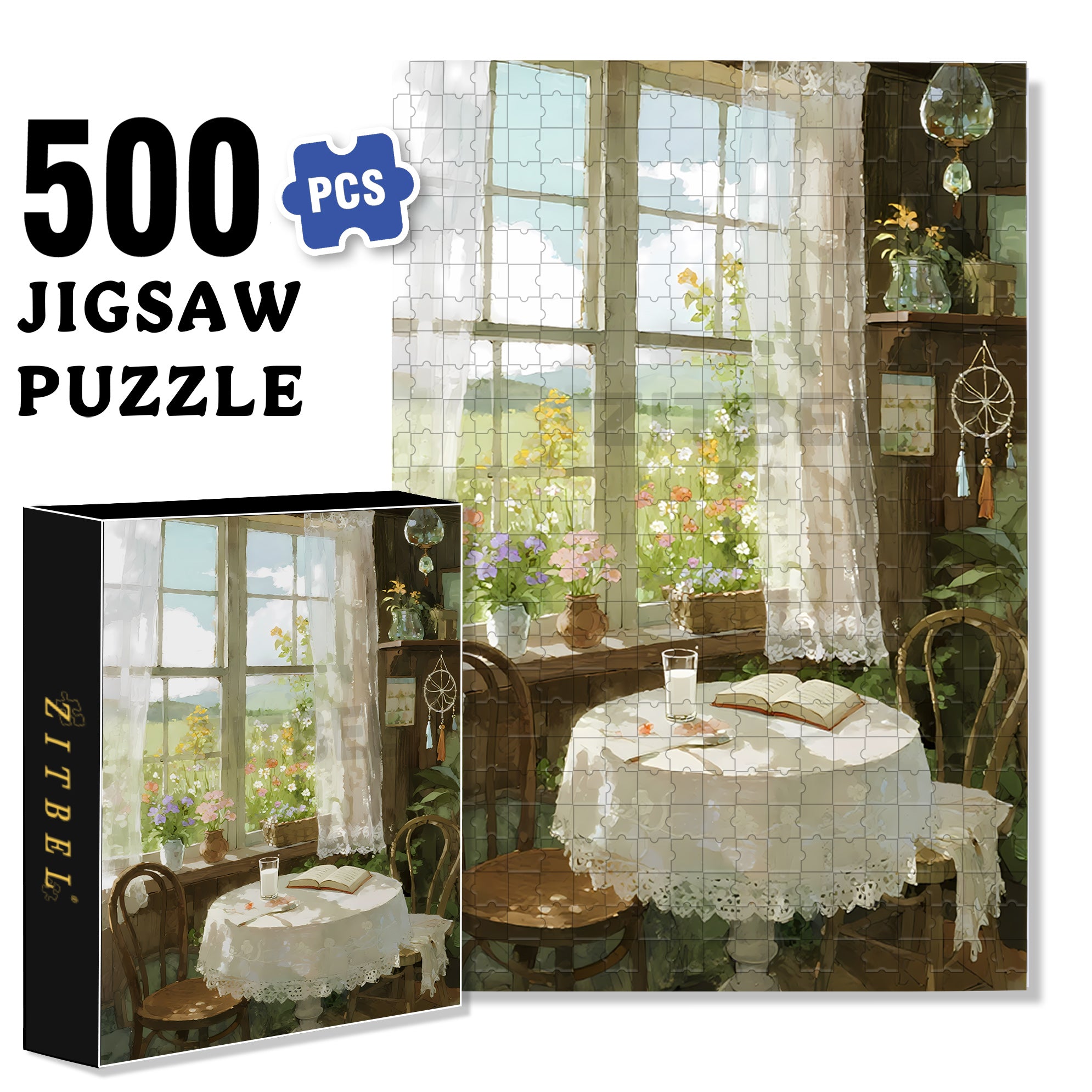 Longing For Life 500pcs/1000pcs Jigsaw Puzzle, Scratch-Resistant, Interactive Family Game & Brain-Boosting DIY Decor, Perfect for Halloween, Christmas & New Year Gifts, Family Puzzle Game