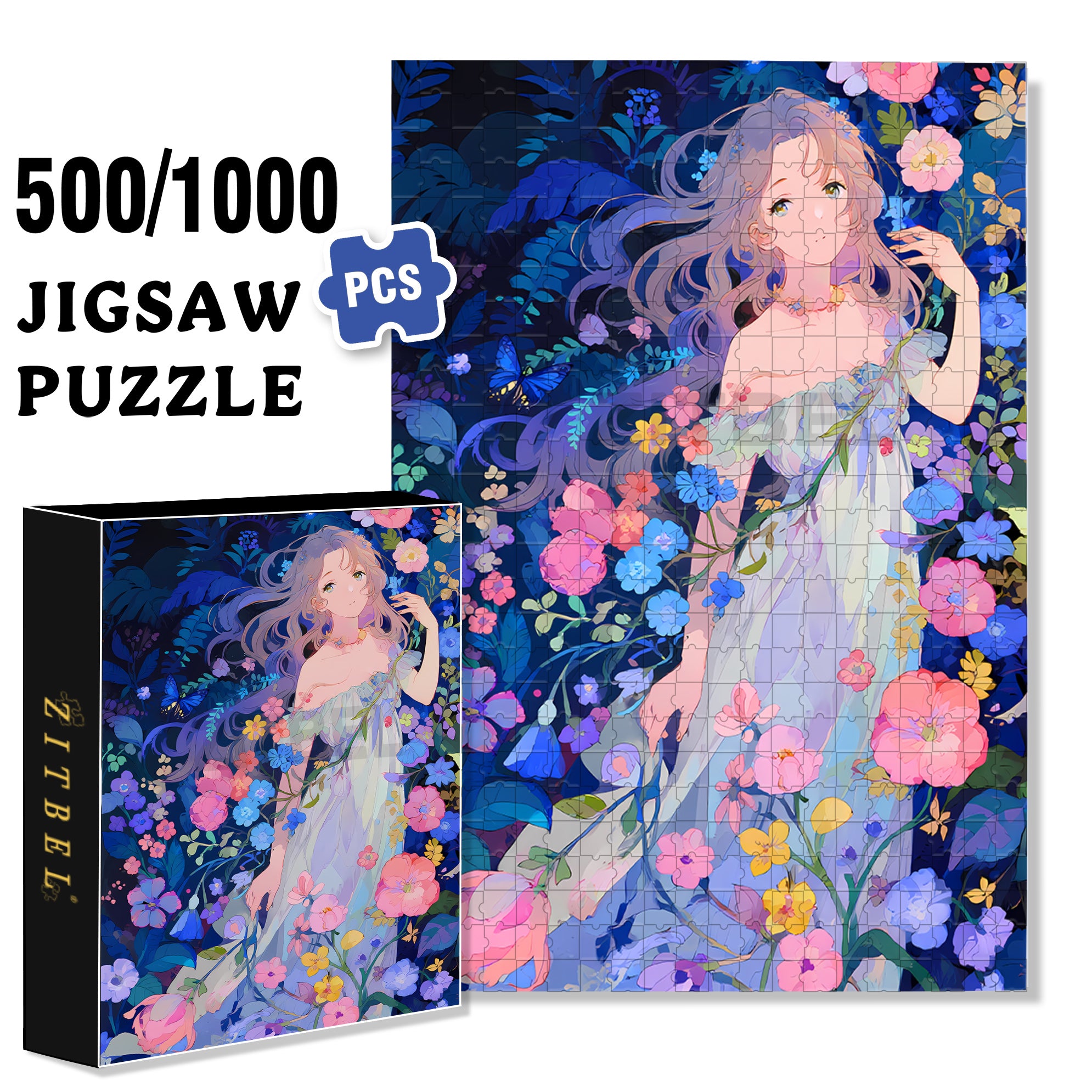 Melancholy Eyes 500pcs/1000pcs Jigsaw Puzzle, Scratch-Resistant, Interactive Family Game & Brain-Boosting DIY Decor, Perfect for Halloween, Christmas & New Year Gifts, Family Puzzle Game