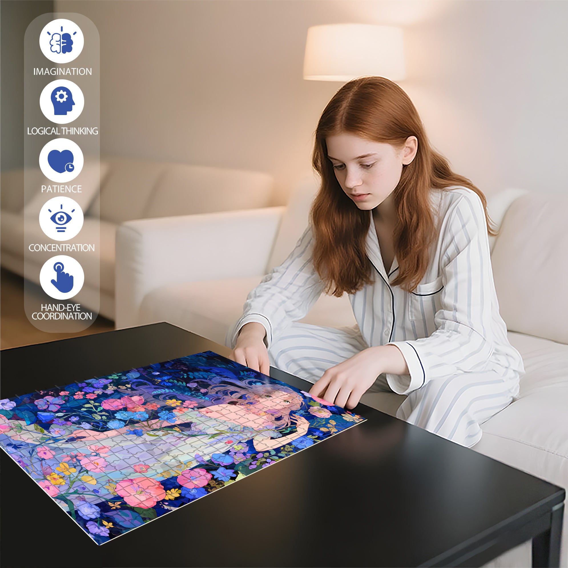 Melancholy Eyes 500pcs/1000pcs Jigsaw Puzzle, Scratch-Resistant, Interactive Family Game & Brain-Boosting DIY Decor, Perfect for Halloween, Christmas & New Year Gifts, Family Puzzle Game