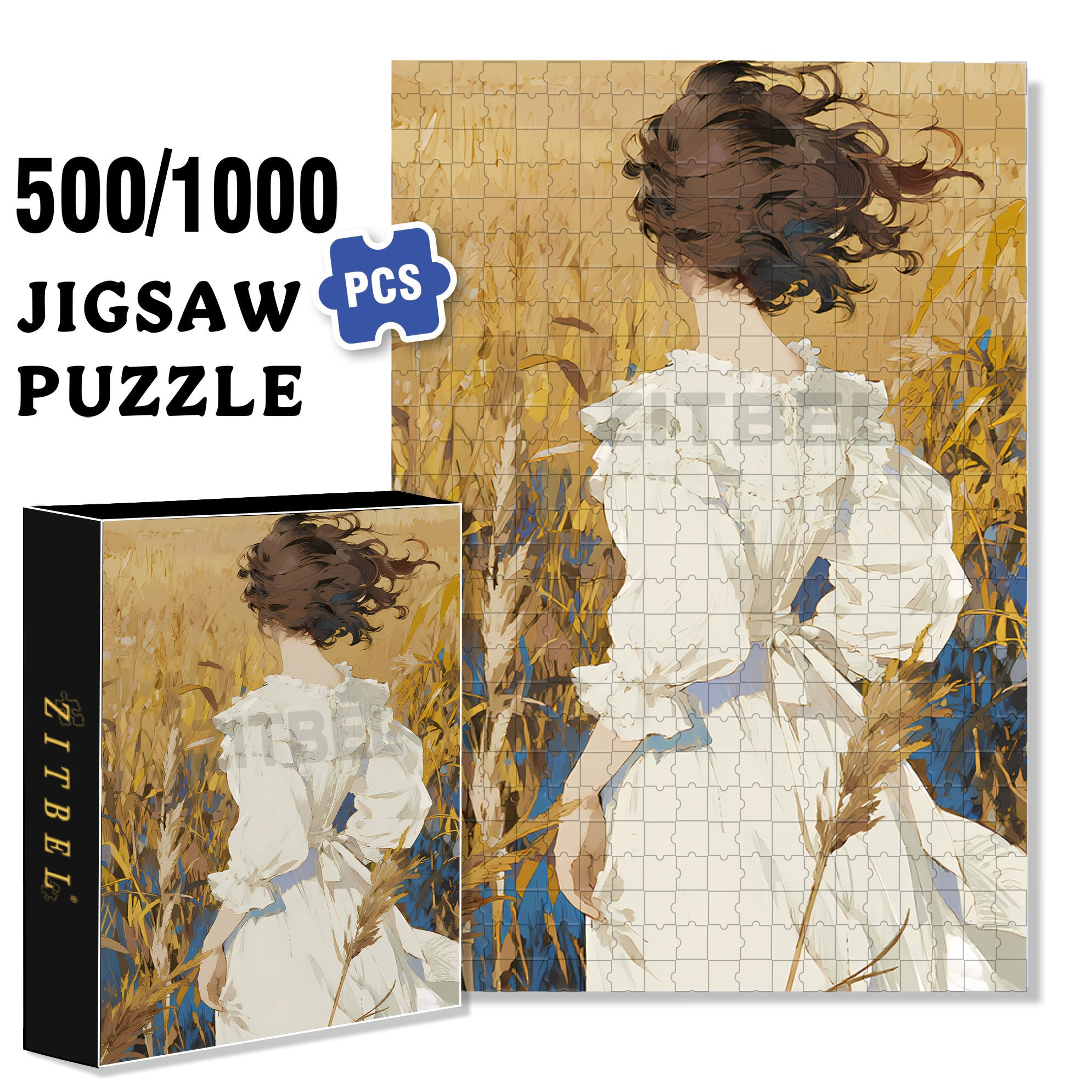 Messy In The Wind 500pcs/1000pcs Jigsaw Puzzle, Scratch-Resistant, Interactive Family Game & Brain-Boosting DIY Decor, Perfect for Halloween, Christmas & New Year Gifts, Family Puzzle Game