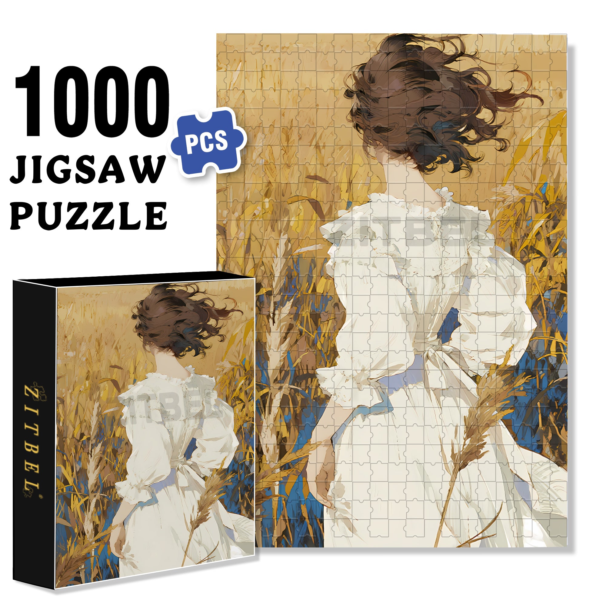 Messy In The Wind 500pcs/1000pcs Jigsaw Puzzle, Scratch-Resistant, Interactive Family Game & Brain-Boosting DIY Decor, Perfect for Halloween, Christmas & New Year Gifts, Family Puzzle Game