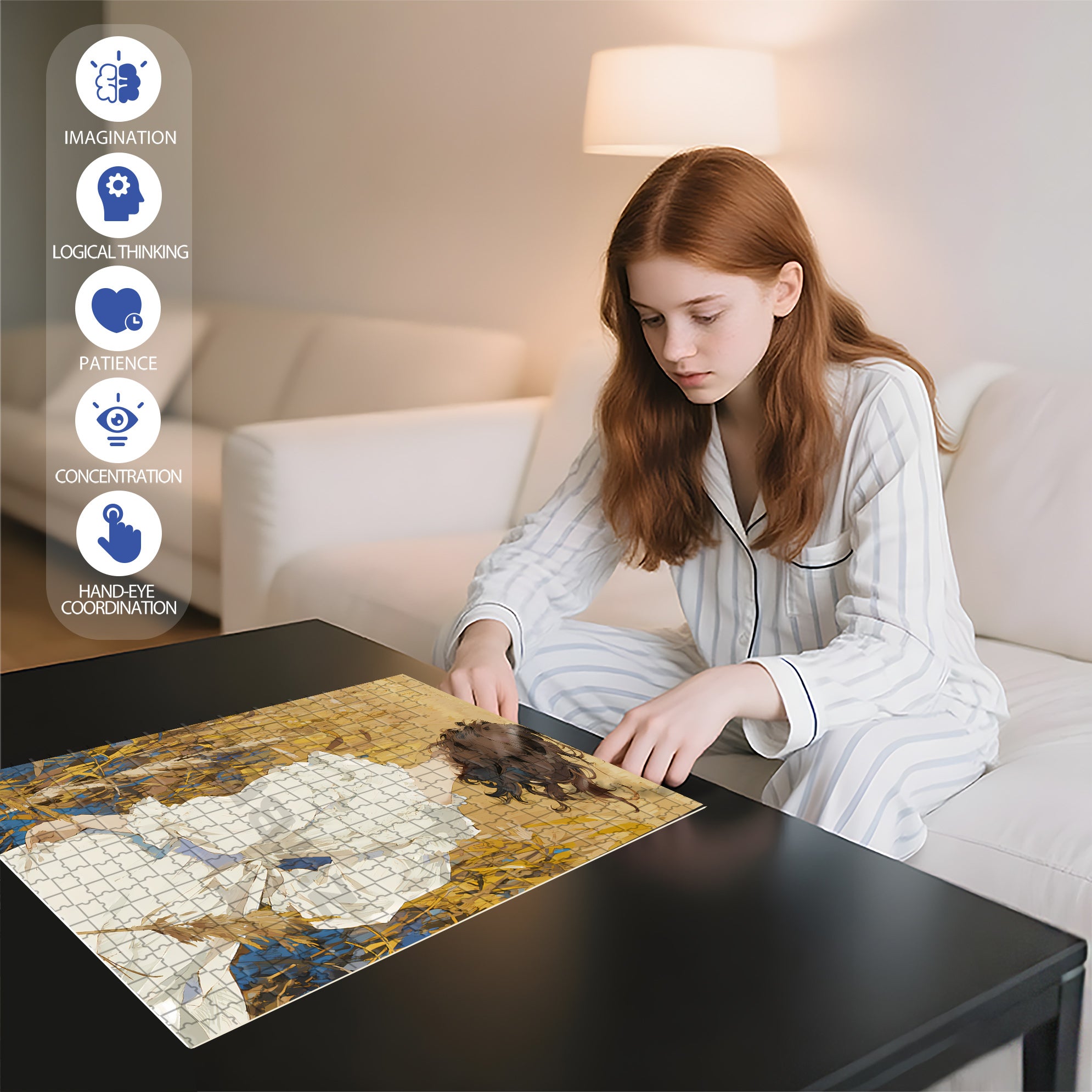 Messy In The Wind 500pcs/1000pcs Jigsaw Puzzle, Scratch-Resistant, Interactive Family Game & Brain-Boosting DIY Decor, Perfect for Halloween, Christmas & New Year Gifts, Family Puzzle Game