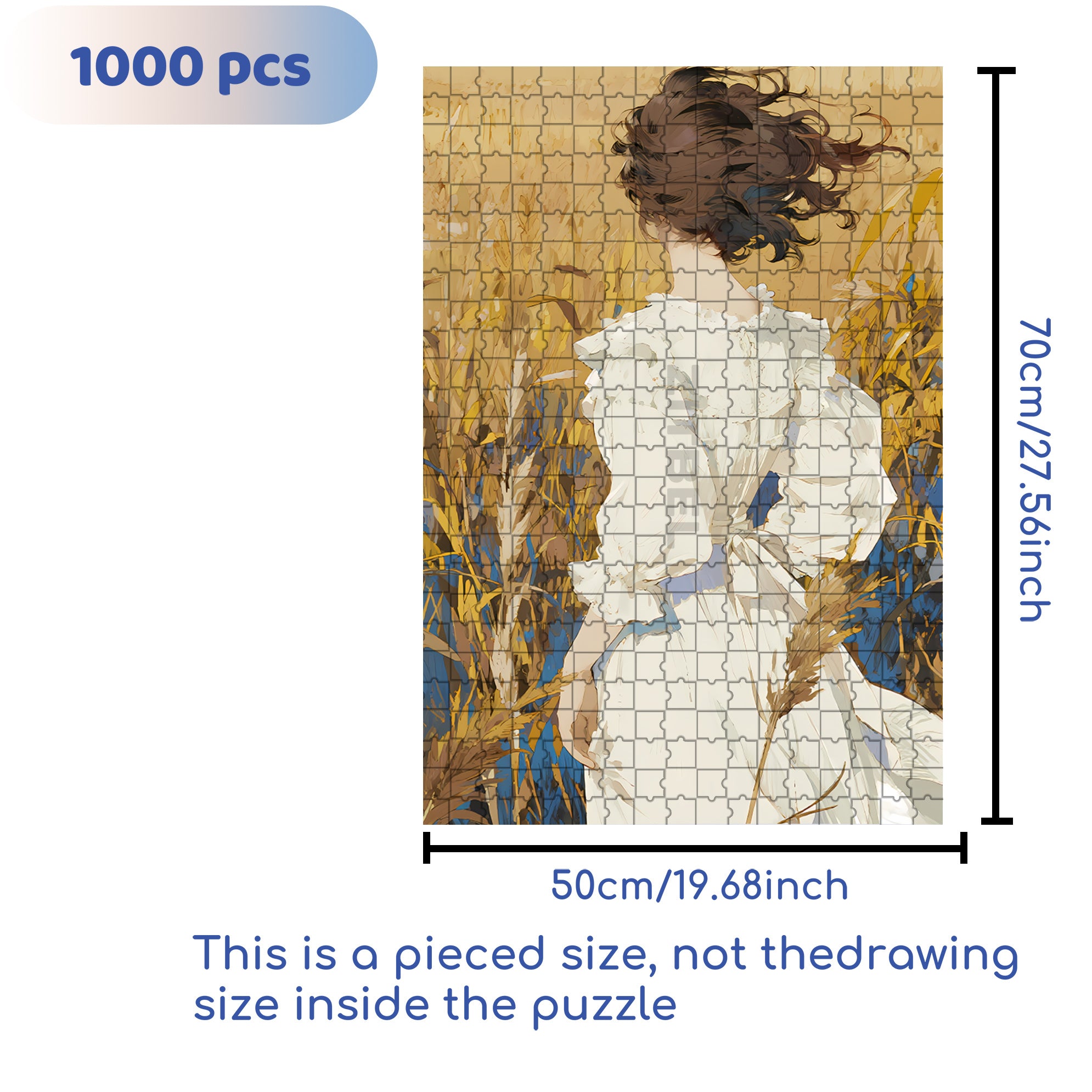 Messy In The Wind 500pcs/1000pcs Jigsaw Puzzle, Scratch-Resistant, Interactive Family Game & Brain-Boosting DIY Decor, Perfect for Halloween, Christmas & New Year Gifts, Family Puzzle Game