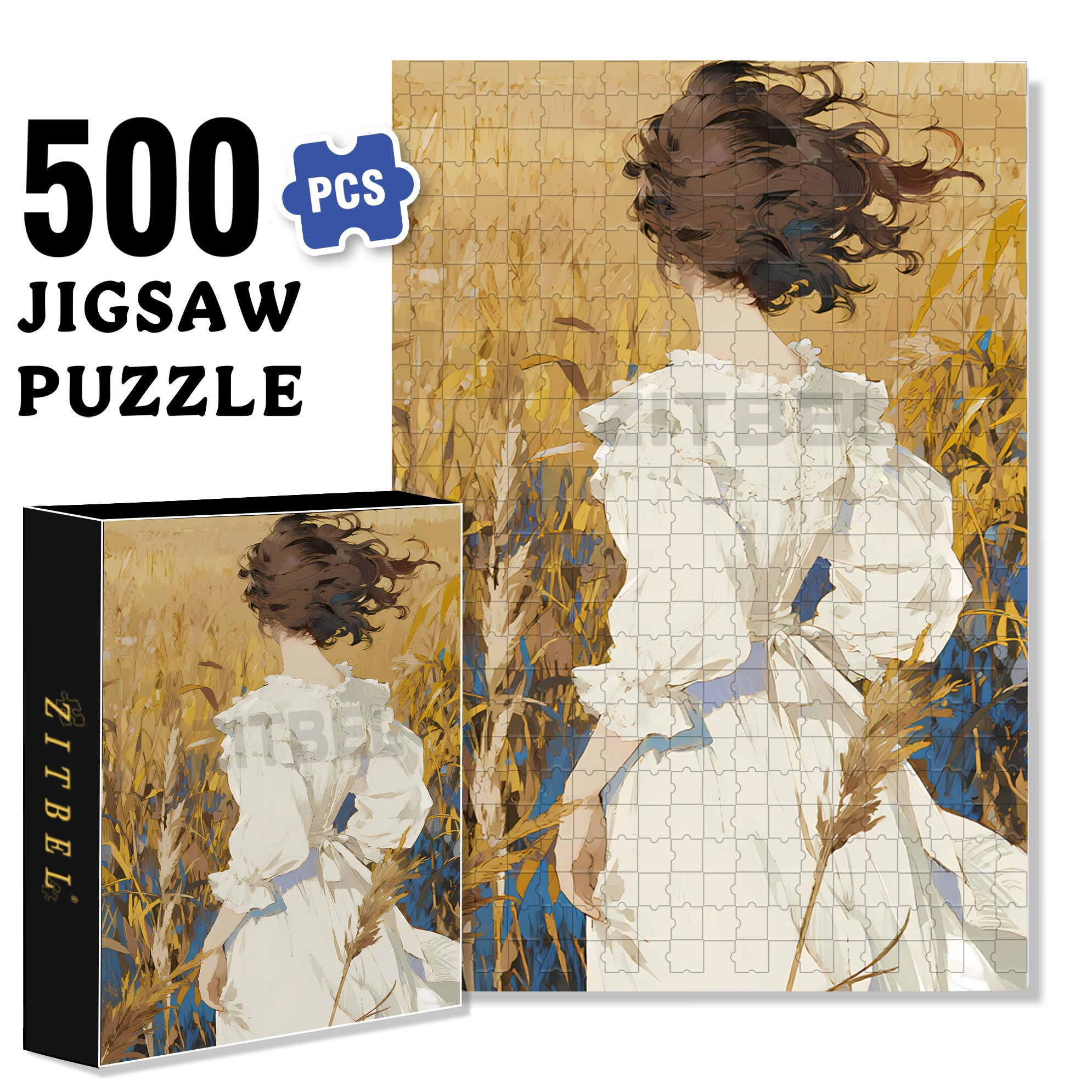 Messy In The Wind 500pcs/1000pcs Jigsaw Puzzle, Scratch-Resistant, Interactive Family Game & Brain-Boosting DIY Decor, Perfect for Halloween, Christmas & New Year Gifts, Family Puzzle Game