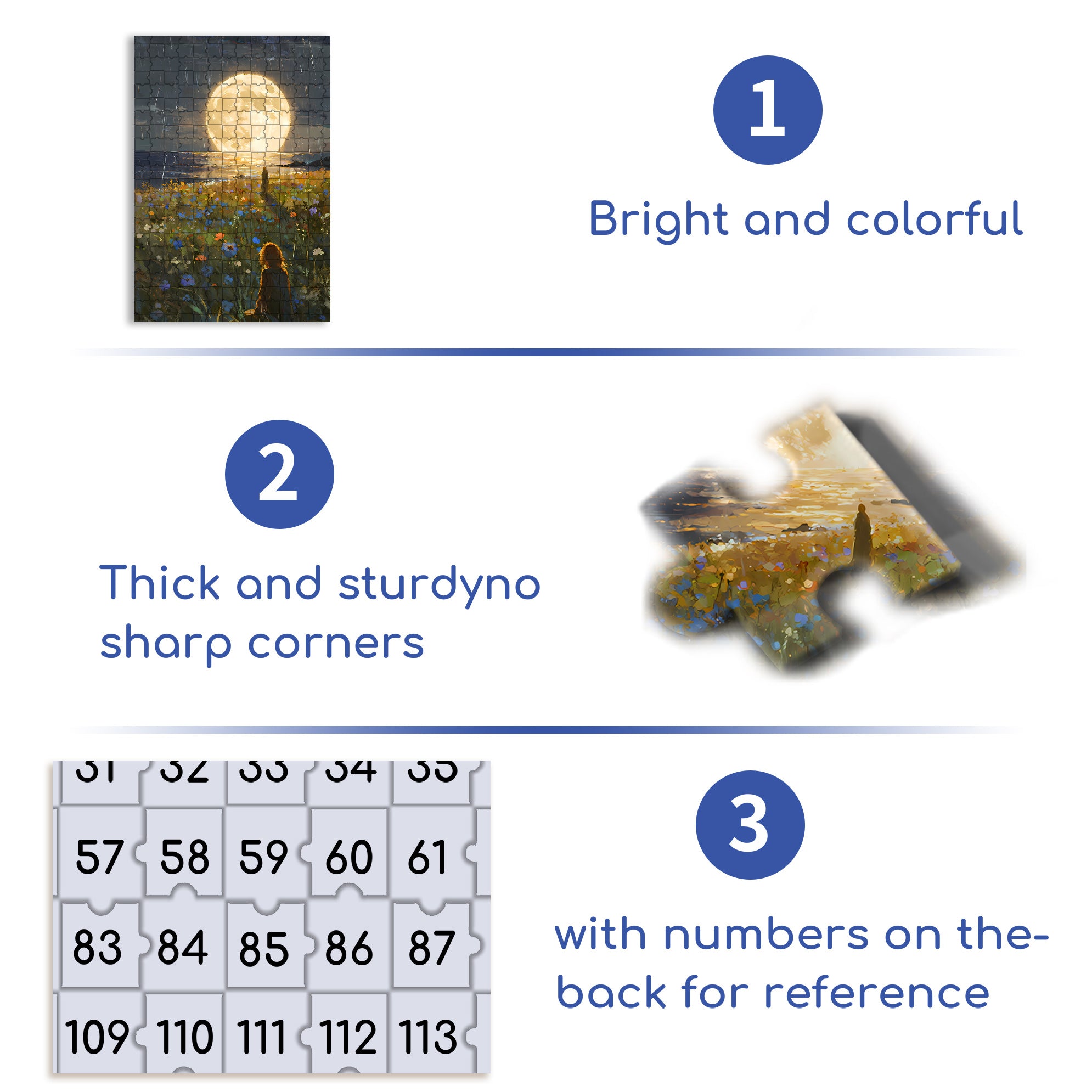 Moon Rising Over The Sea 500pcs/1000pcs Jigsaw Puzzle, Scratch-Resistant, Interactive Family Game & Brain-Boosting DIY Decor, Perfect for Halloween, Christmas & New Year Gifts, Family Puzzle Game