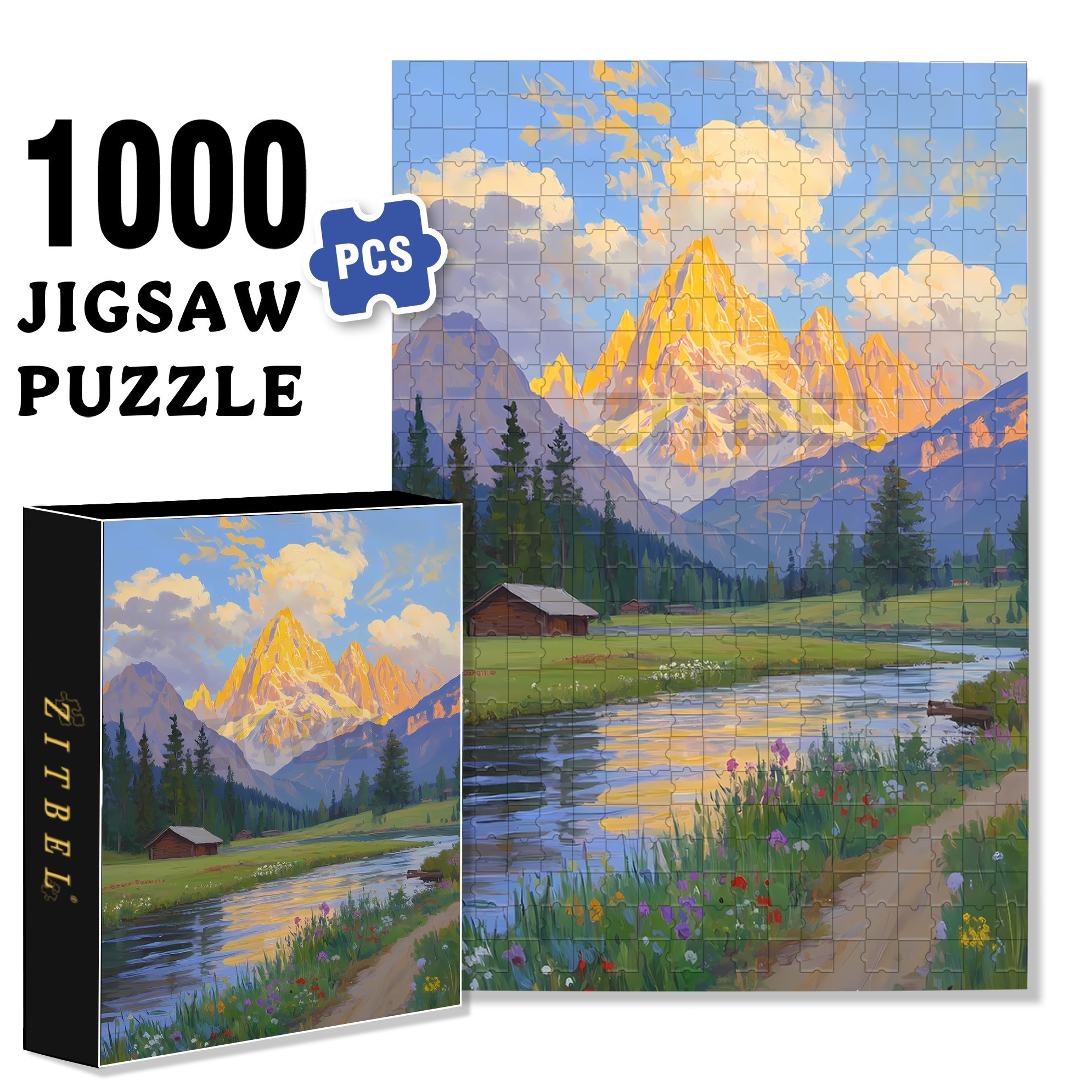 Morning Glow 500pcs/1000pcs Jigsaw Puzzle, Scratch-Resistant, Interactive Family Game & Brain-Boosting DIY Decor, Perfect for Halloween, Christmas & New Year Gifts, Family Puzzle Game