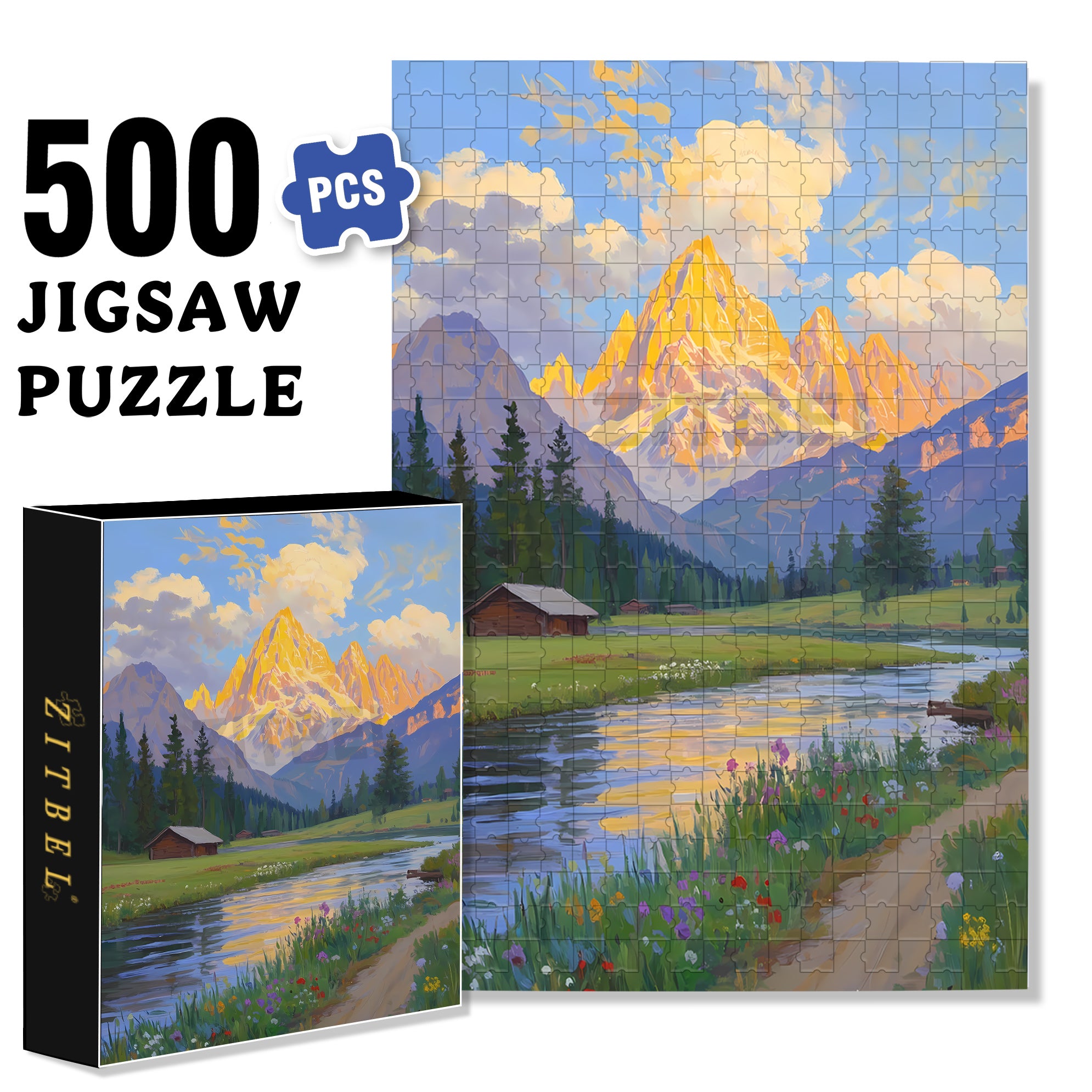 Morning Glow 500pcs/1000pcs Jigsaw Puzzle, Scratch-Resistant, Interactive Family Game & Brain-Boosting DIY Decor, Perfect for Halloween, Christmas & New Year Gifts, Family Puzzle Game