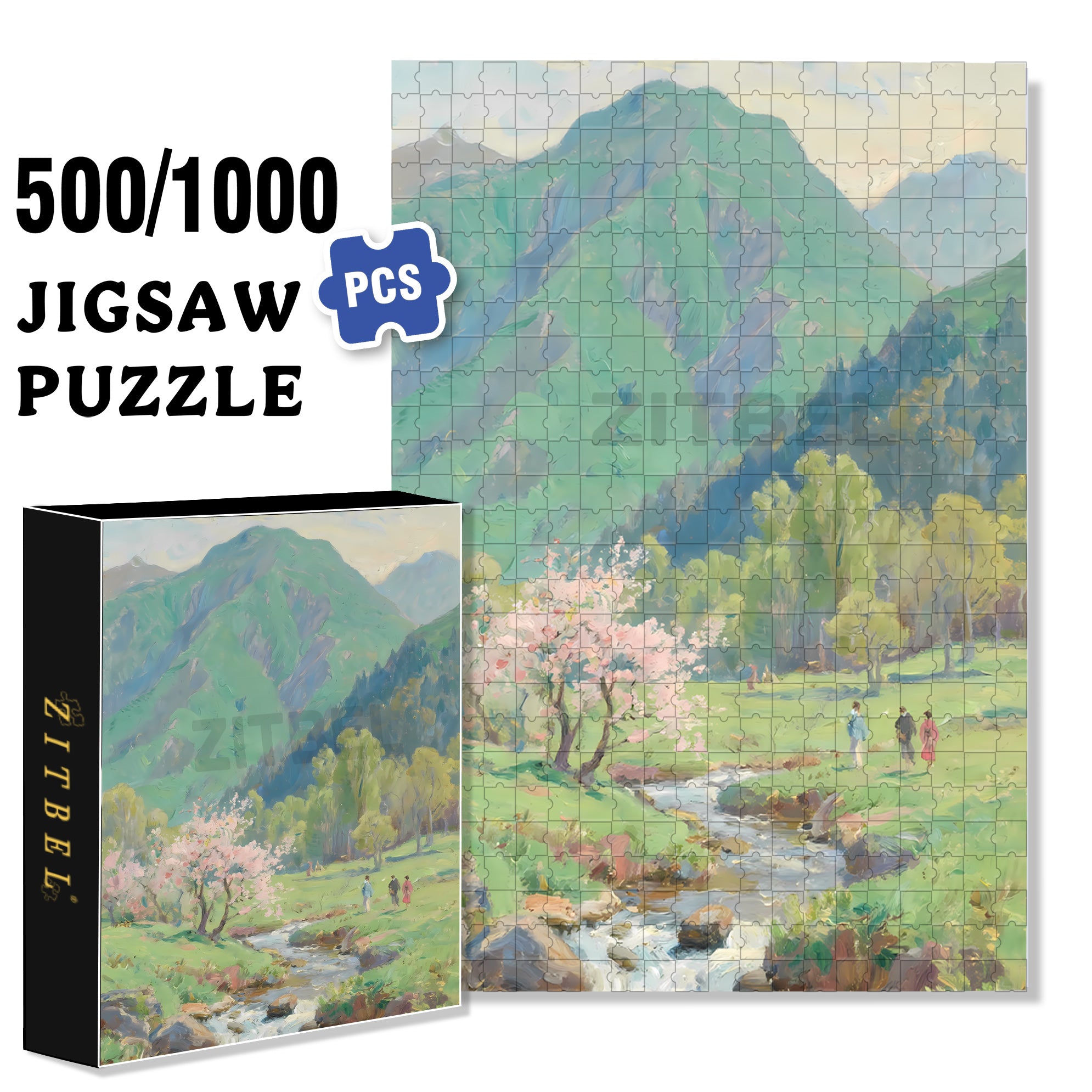 Outing 500pcs/1000pcs Jigsaw Puzzle, Scratch-Resistant, Interactive Family Game & Brain-Boosting DIY Decor, Perfect for Halloween, Christmas & New Year Gifts, Family Puzzle Game
