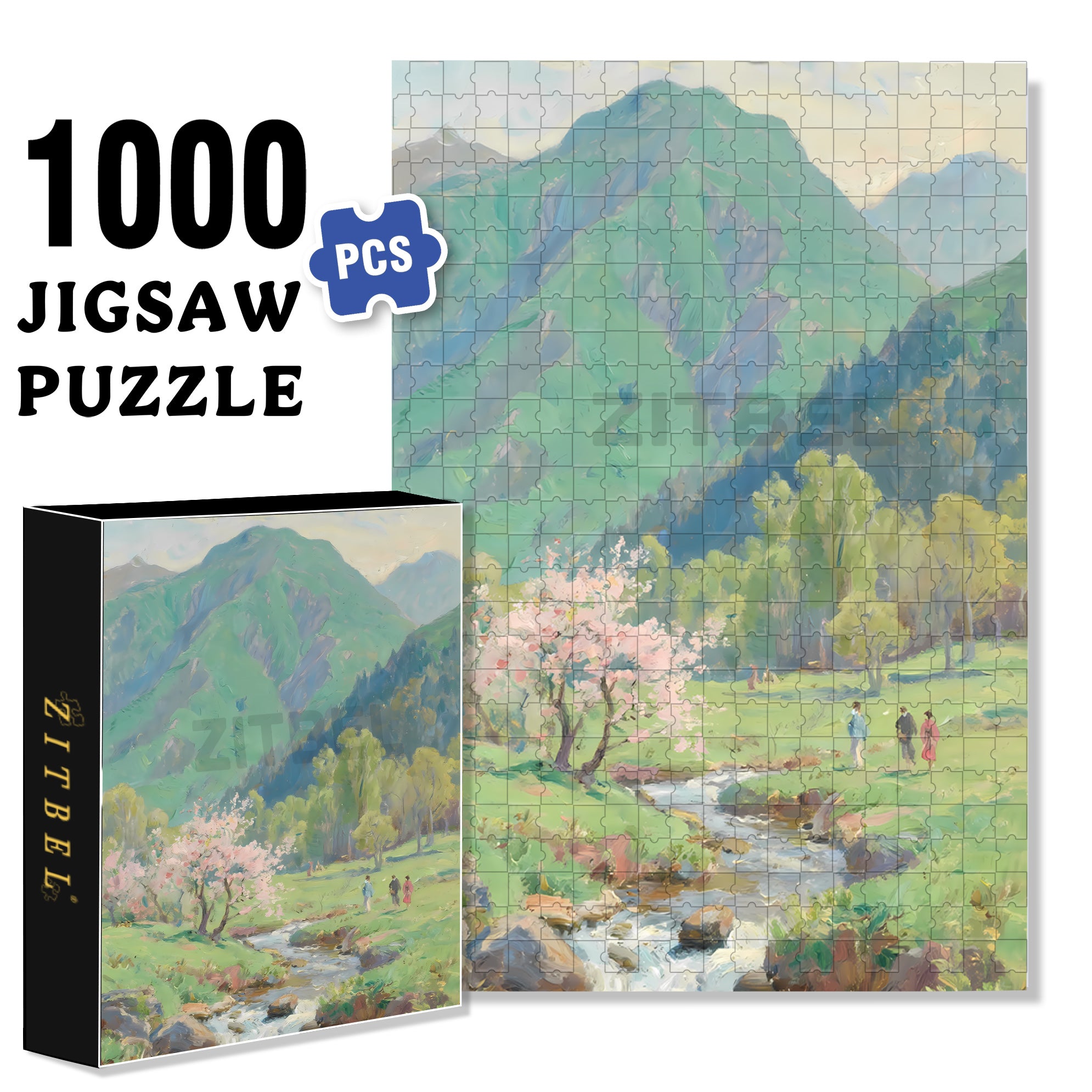 Outing 500pcs/1000pcs Jigsaw Puzzle, Scratch-Resistant, Interactive Family Game & Brain-Boosting DIY Decor, Perfect for Halloween, Christmas & New Year Gifts, Family Puzzle Game