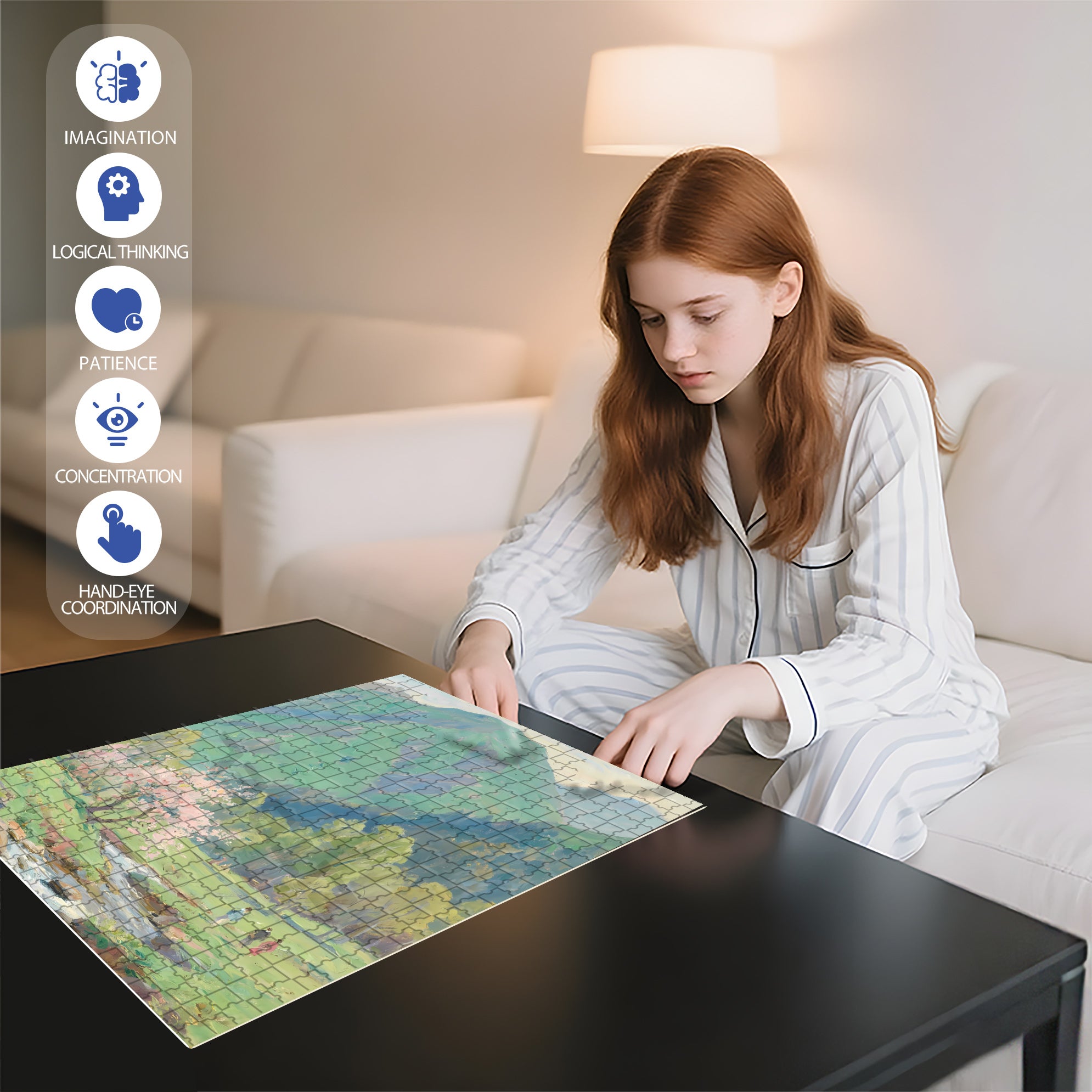 Outing 500pcs/1000pcs Jigsaw Puzzle, Scratch-Resistant, Interactive Family Game & Brain-Boosting DIY Decor, Perfect for Halloween, Christmas & New Year Gifts, Family Puzzle Game