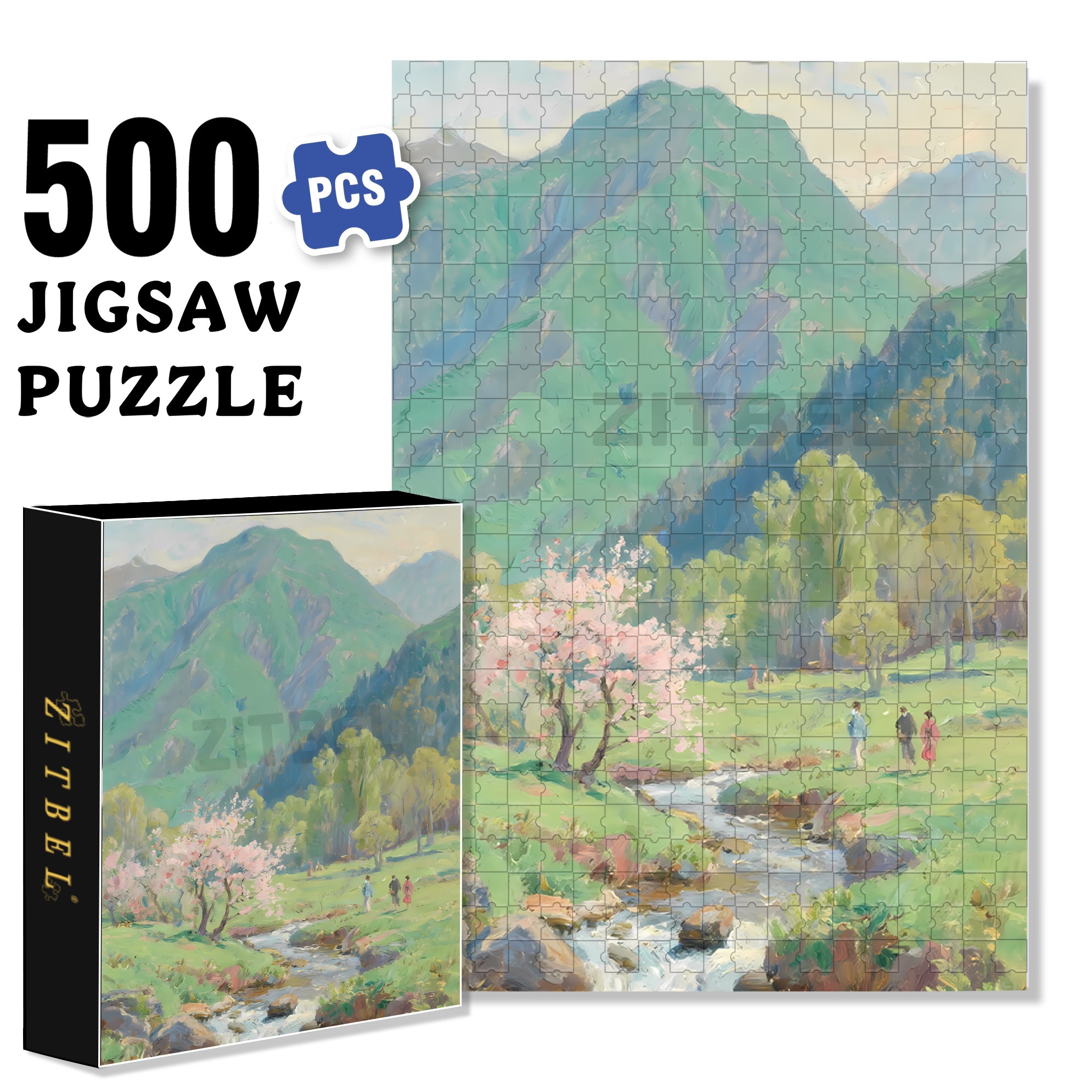 Outing 500pcs/1000pcs Jigsaw Puzzle, Scratch-Resistant, Interactive Family Game & Brain-Boosting DIY Decor, Perfect for Halloween, Christmas & New Year Gifts, Family Puzzle Game