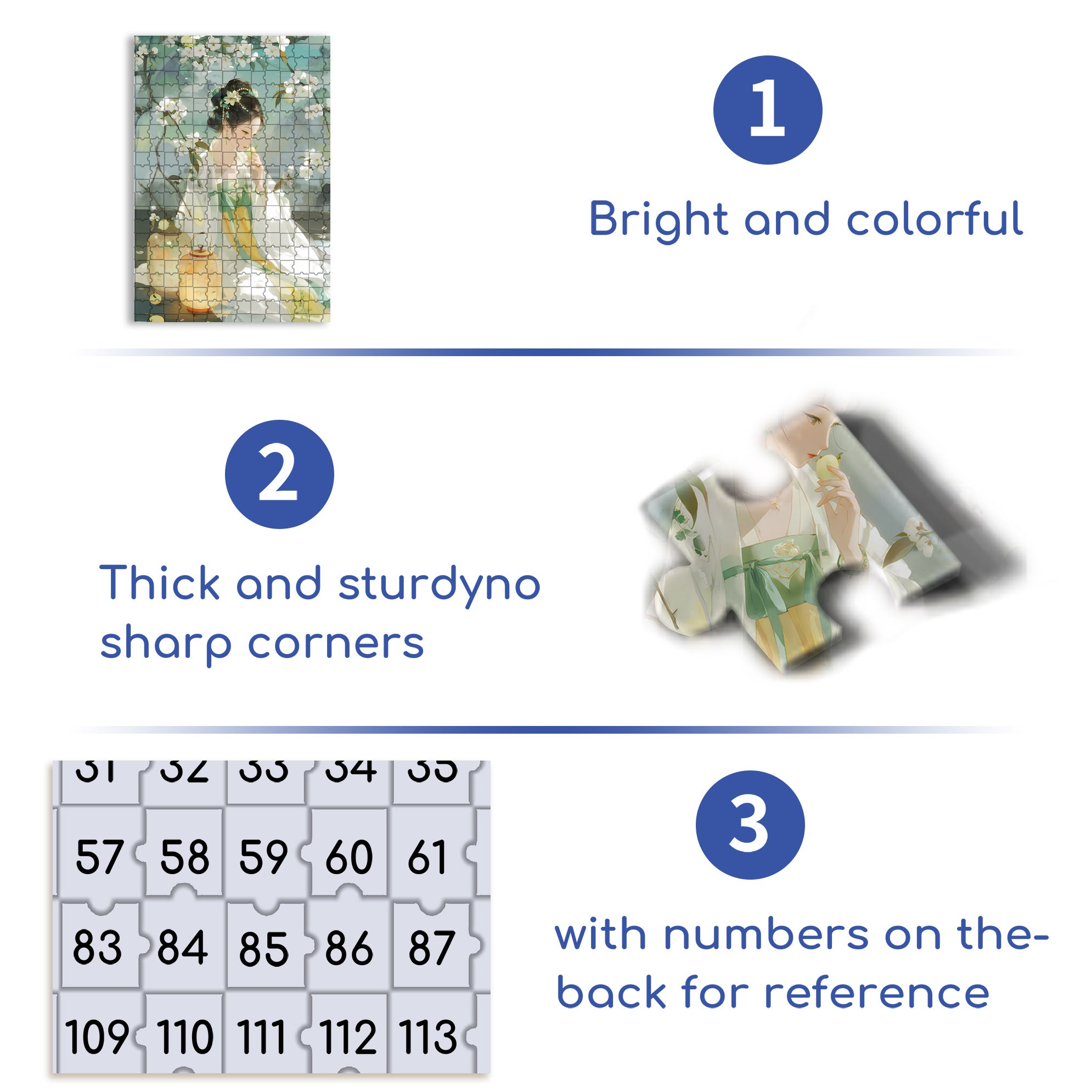 Pear Blossom Fragrance 500pcs/1000pcs Jigsaw Puzzle, Scratch-Resistant, Interactive Family Game & Brain-Boosting DIY Decor, Perfect for Halloween, Christmas & New Year Gifts, Family Puzzle Game