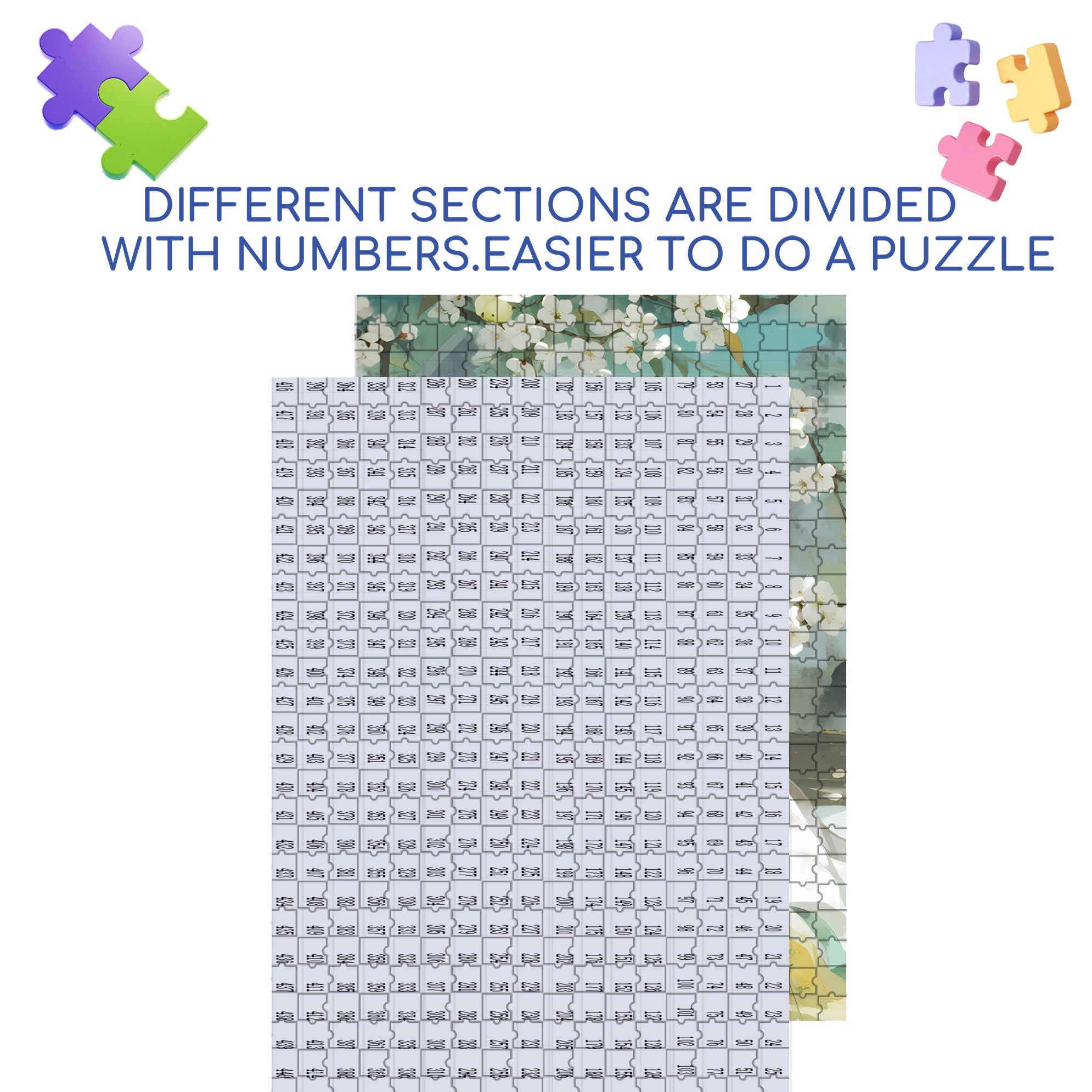 Pear Blossom Fragrance 500pcs/1000pcs Jigsaw Puzzle, Scratch-Resistant, Interactive Family Game & Brain-Boosting DIY Decor, Perfect for Halloween, Christmas & New Year Gifts, Family Puzzle Game