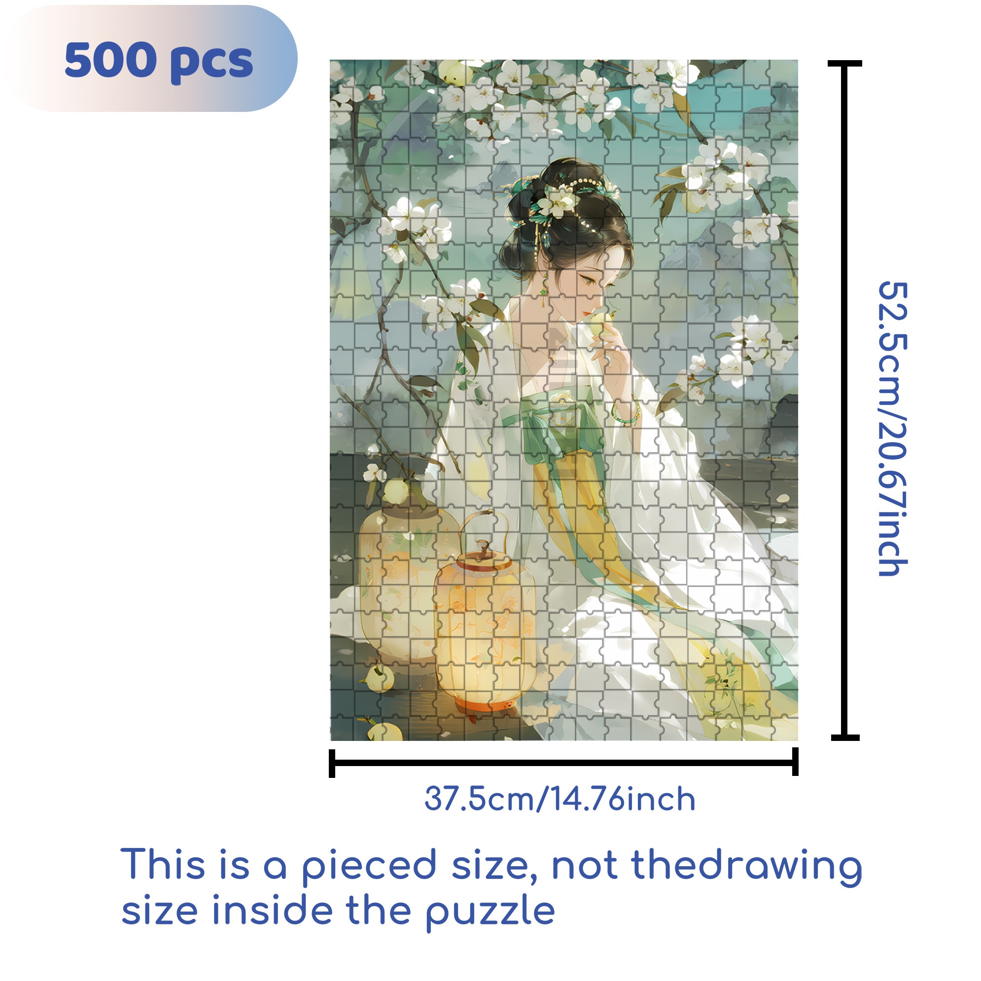 Pear Blossom Fragrance 500pcs/1000pcs Jigsaw Puzzle, Scratch-Resistant, Interactive Family Game & Brain-Boosting DIY Decor, Perfect for Halloween, Christmas & New Year Gifts, Family Puzzle Game