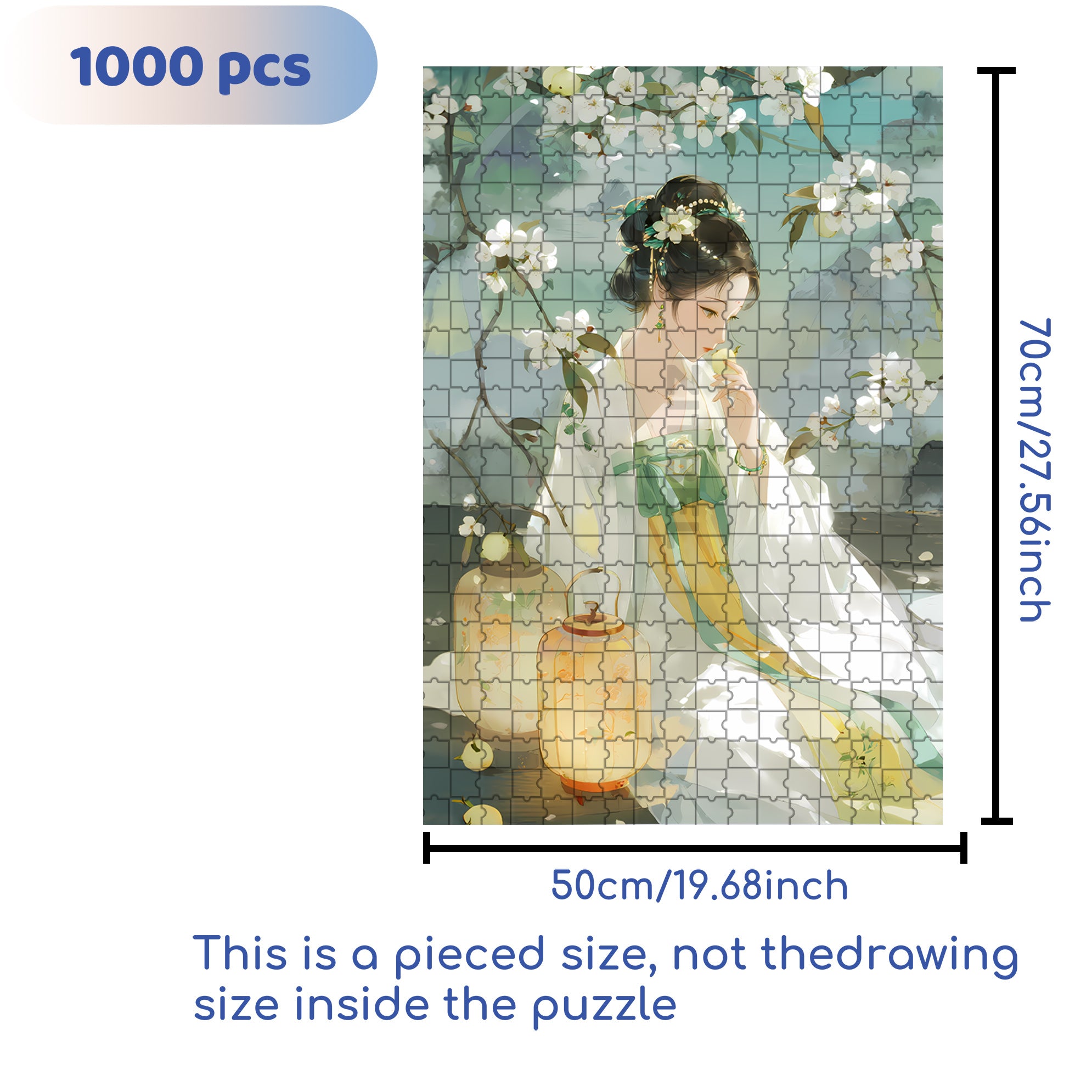 Pear Blossom Fragrance 500pcs/1000pcs Jigsaw Puzzle, Scratch-Resistant, Interactive Family Game & Brain-Boosting DIY Decor, Perfect for Halloween, Christmas & New Year Gifts, Family Puzzle Game