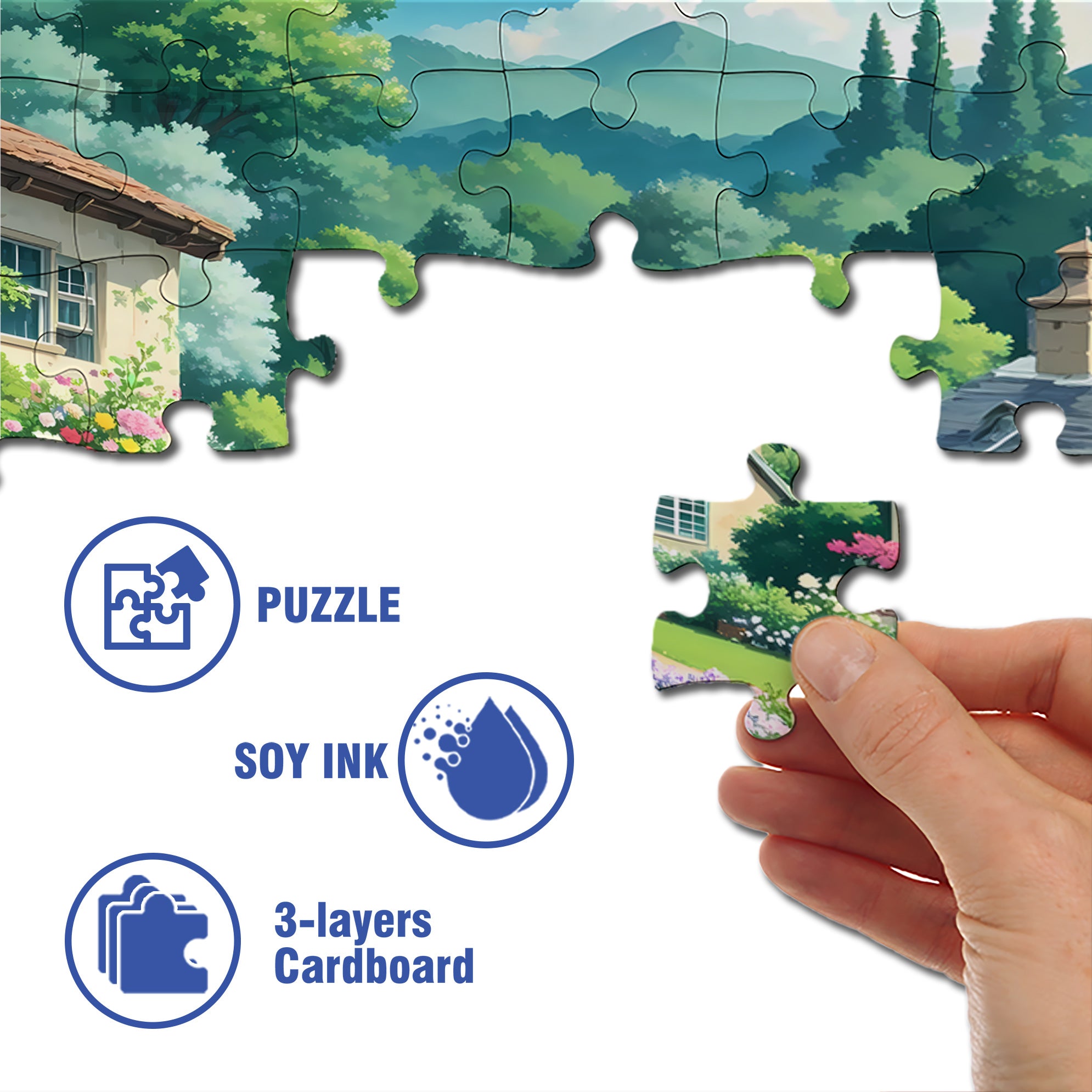 Quiet Little Village 500pcs/1000pcs Jigsaw Puzzle, Scratch-Resistant, Interactive Family Game & Brain-Boosting DIY Decor, Perfect for Halloween, Christmas & New Year Gifts, Family Puzzle Game