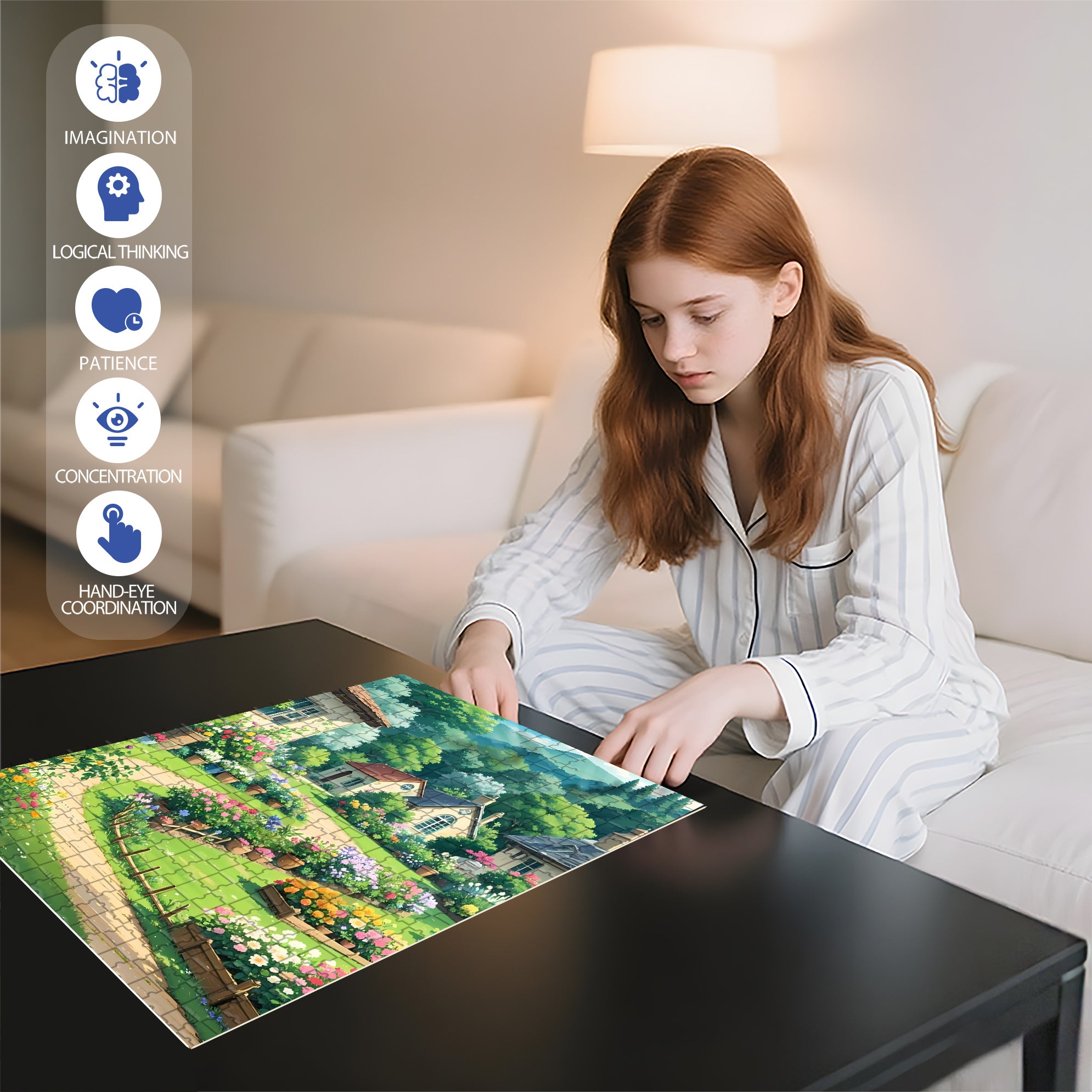 Quiet Little Village 500pcs/1000pcs Jigsaw Puzzle, Scratch-Resistant, Interactive Family Game & Brain-Boosting DIY Decor, Perfect for Halloween, Christmas & New Year Gifts, Family Puzzle Game