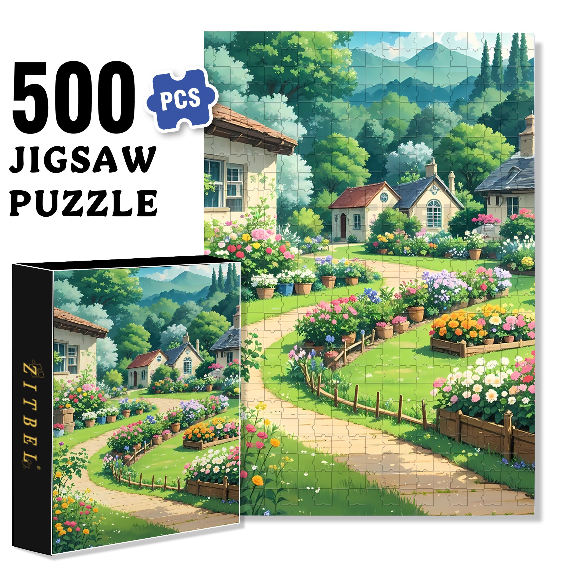 Quiet Little Village 500pcs/1000pcs Jigsaw Puzzle, Scratch-Resistant, Interactive Family Game & Brain-Boosting DIY Decor, Perfect for Halloween, Christmas & New Year Gifts, Family Puzzle Game