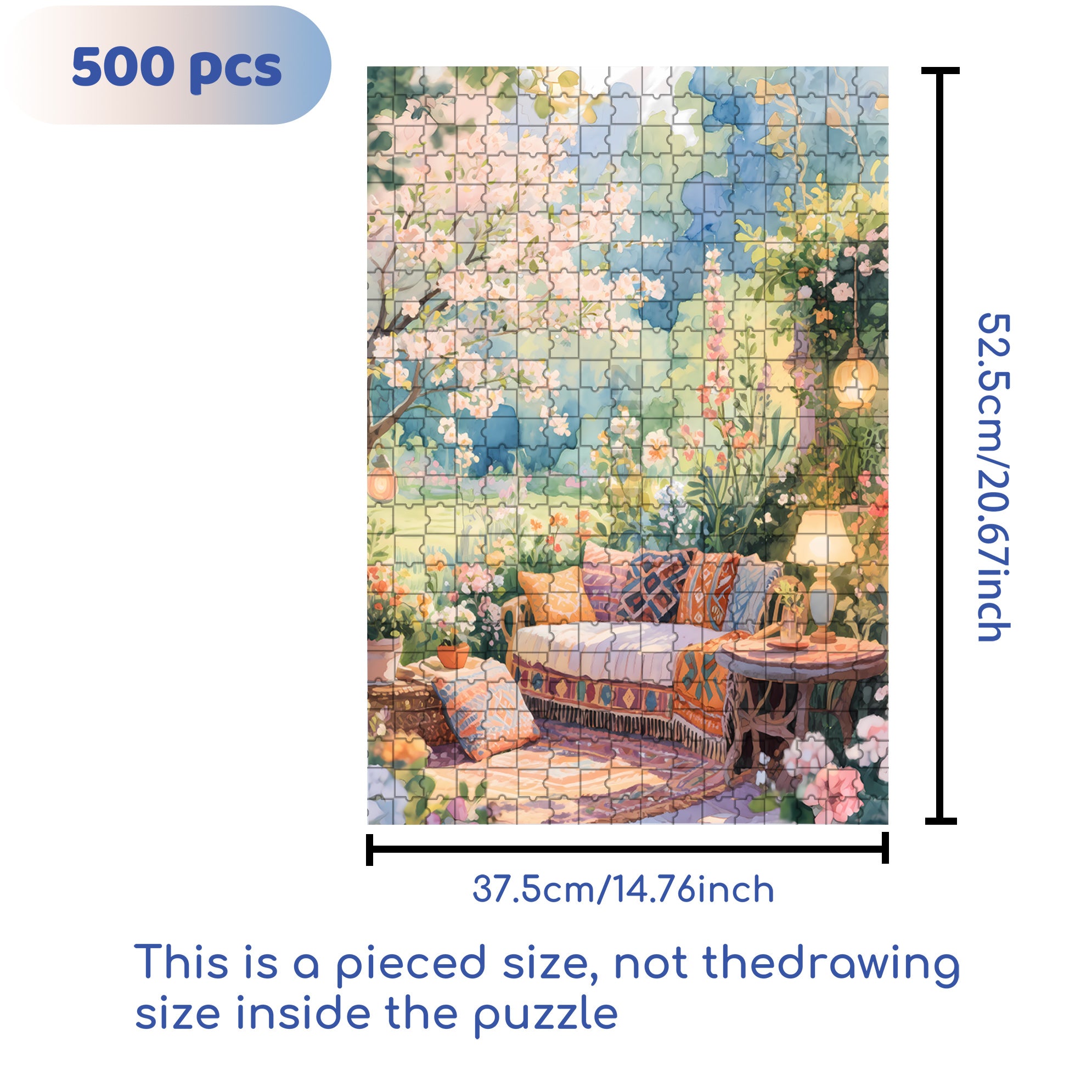 Romantic Spring 500pcs/1000pcs Jigsaw Puzzle, Scratch-Resistant, Interactive Family Game & Brain-Boosting DIY Decor, Perfect for Halloween, Christmas & New Year Gifts, Family Puzzle Game