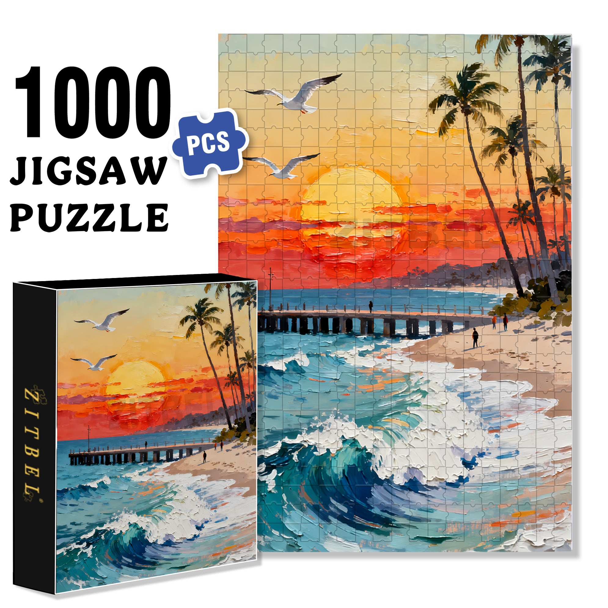 Seagull 500pcs/1000pcs Jigsaw Puzzle, Scratch-Resistant, Interactive Family Game & Brain-Boosting DIY Decor, Perfect for Halloween, Christmas & New Year Gifts, Family Puzzle Game