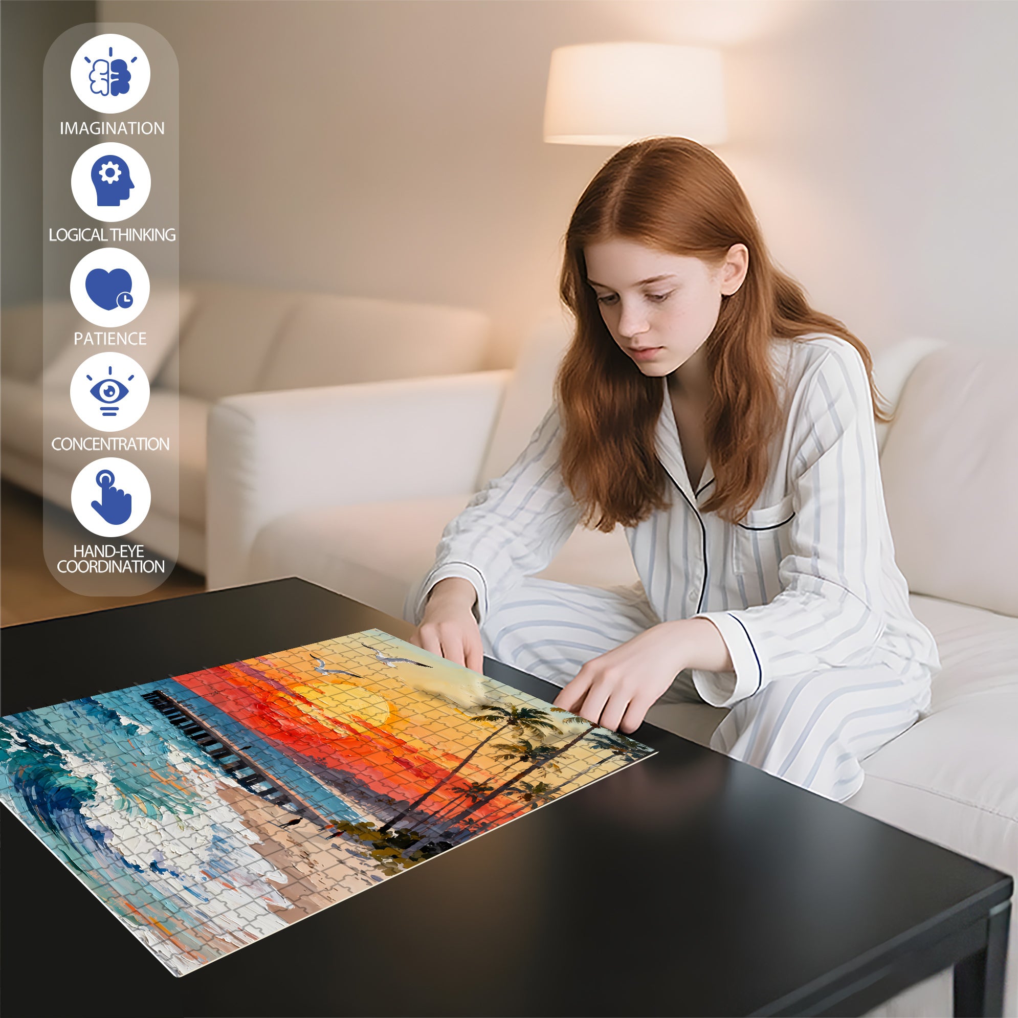 Seagull 500pcs/1000pcs Jigsaw Puzzle, Scratch-Resistant, Interactive Family Game & Brain-Boosting DIY Decor, Perfect for Halloween, Christmas & New Year Gifts, Family Puzzle Game