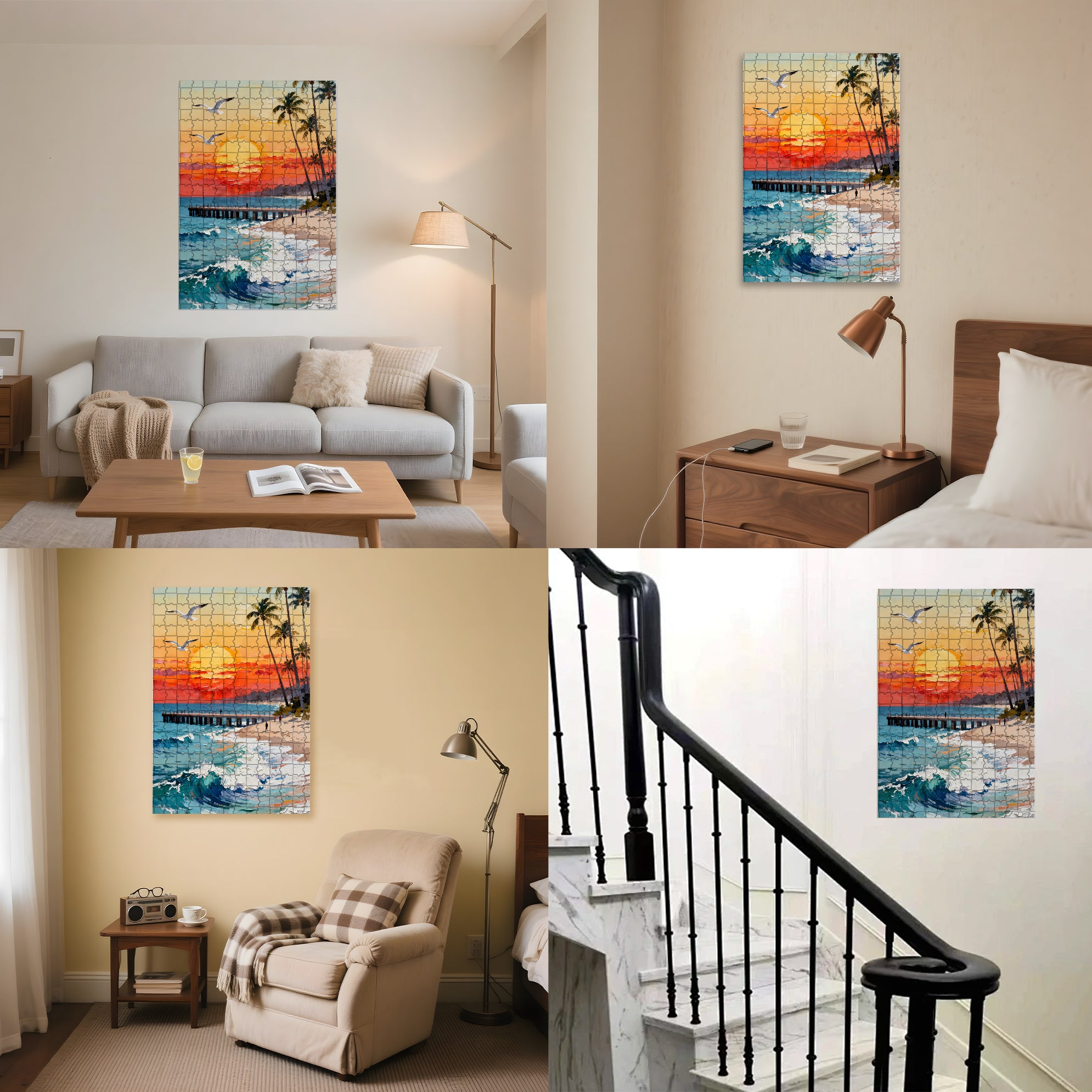 Seagull 500pcs/1000pcs Jigsaw Puzzle, Scratch-Resistant, Interactive Family Game & Brain-Boosting DIY Decor, Perfect for Halloween, Christmas & New Year Gifts, Family Puzzle Game