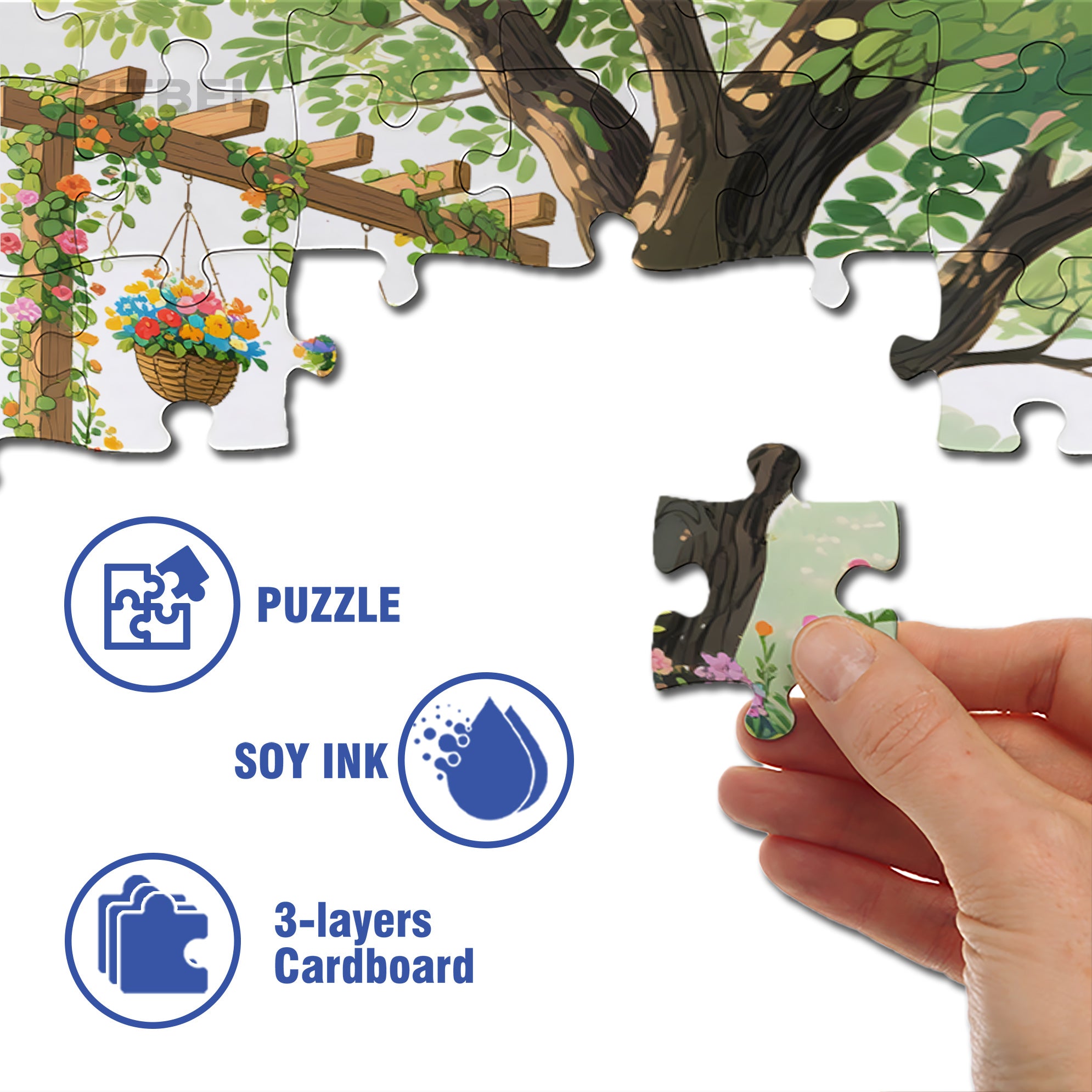 Spring In The Garden 500pcs/1000pcs Jigsaw Puzzle, Scratch-Resistant, Interactive Family Game & Brain-Boosting DIY Decor, Perfect for Halloween, Christmas & New Year Gifts, Family Puzzle Game