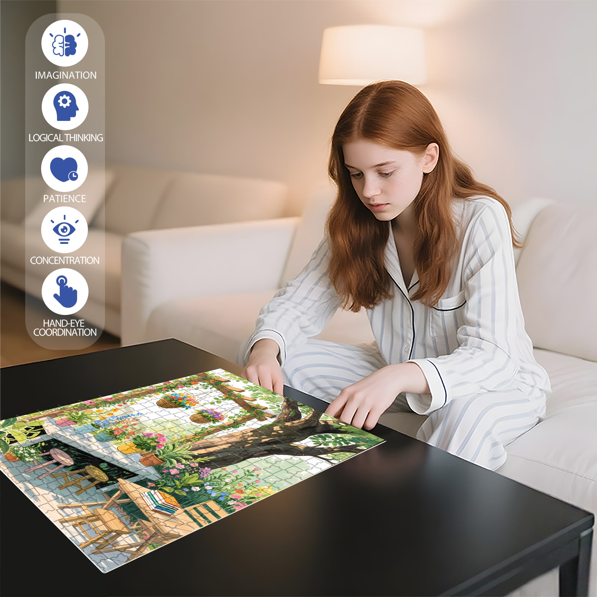 Spring In The Garden 500pcs/1000pcs Jigsaw Puzzle, Scratch-Resistant, Interactive Family Game & Brain-Boosting DIY Decor, Perfect for Halloween, Christmas & New Year Gifts, Family Puzzle Game