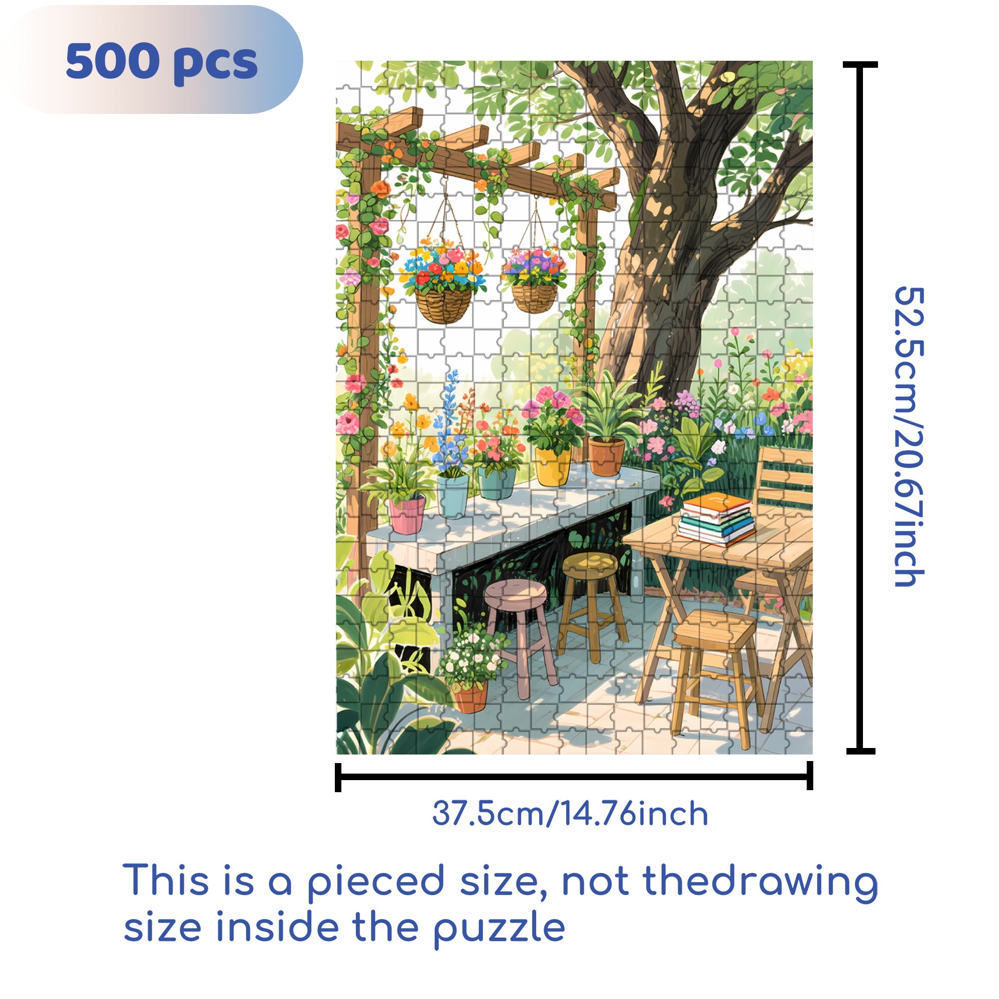 Spring In The Garden 500pcs/1000pcs Jigsaw Puzzle, Scratch-Resistant, Interactive Family Game & Brain-Boosting DIY Decor, Perfect for Halloween, Christmas & New Year Gifts, Family Puzzle Game