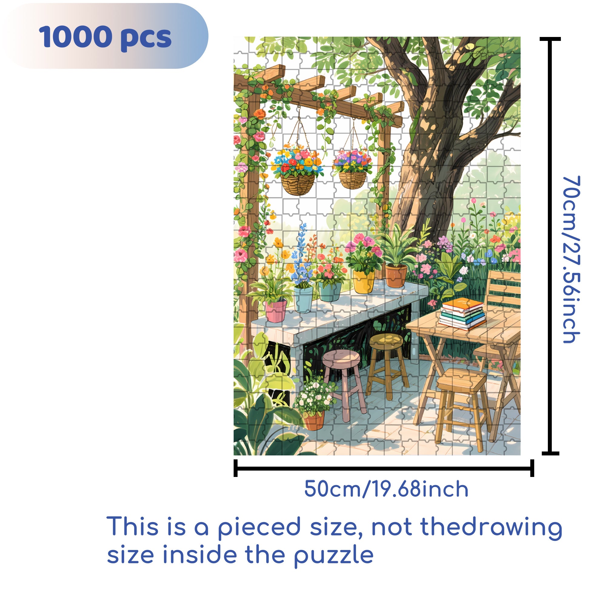 Spring In The Garden 500pcs/1000pcs Jigsaw Puzzle, Scratch-Resistant, Interactive Family Game & Brain-Boosting DIY Decor, Perfect for Halloween, Christmas & New Year Gifts, Family Puzzle Game