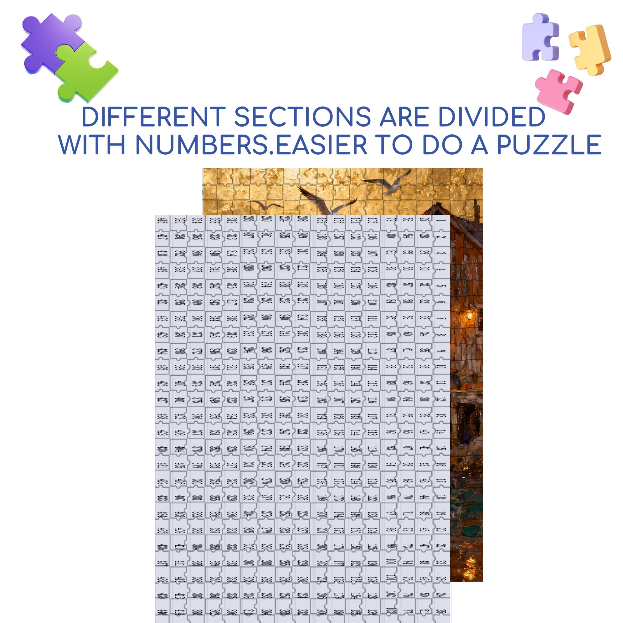 Sunset 500pcs/1000pcs Jigsaw Puzzle, Scratch-Resistant, Interactive Family Game & Brain-Boosting DIY Decor, Perfect for Halloween, Christmas & New Year Gifts, Family Puzzle Game