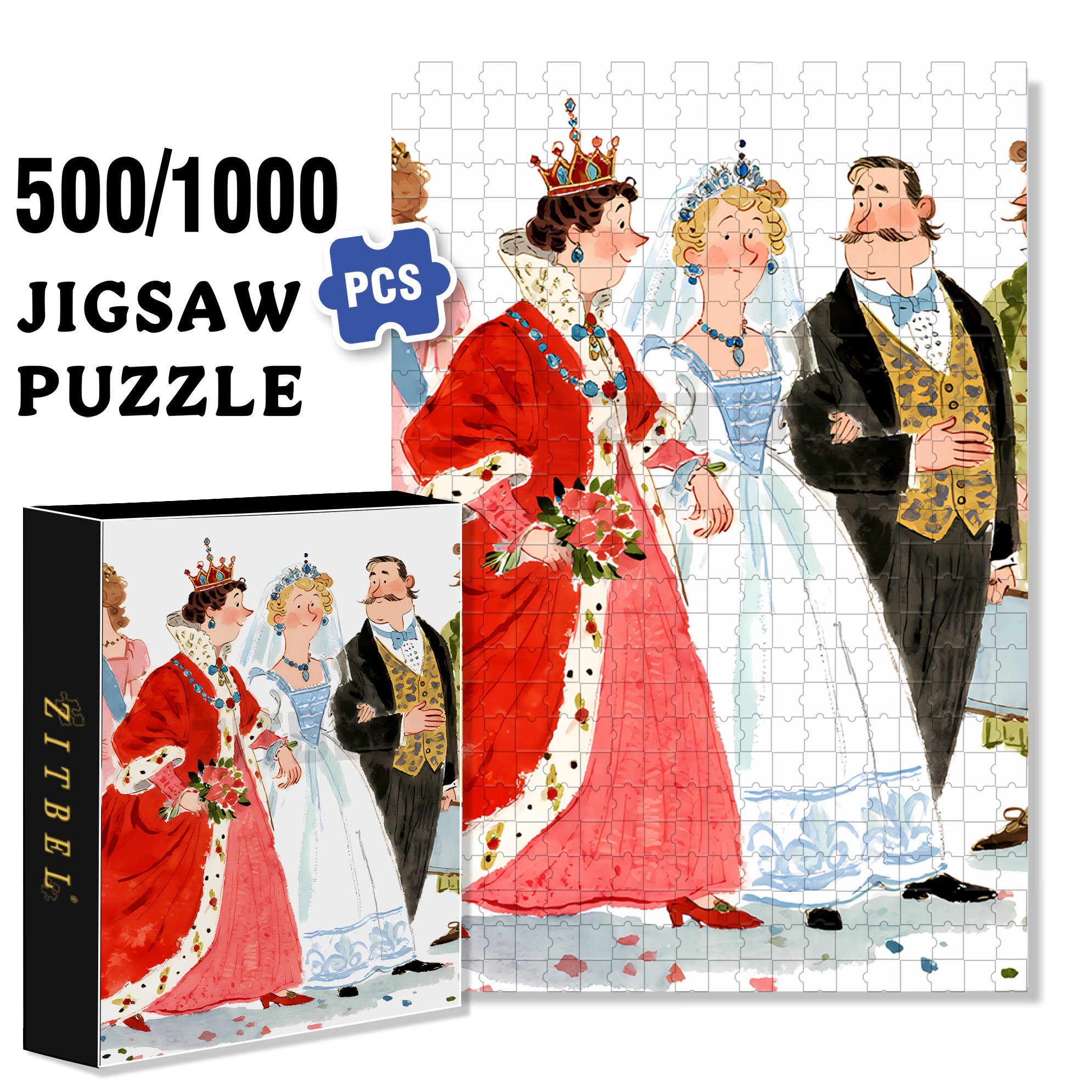 The Day Of Marriage 500pcs/1000pcs Jigsaw Puzzle, Scratch-Resistant, Interactive Family Game & Brain-Boosting DIY Decor, Perfect for Halloween, Christmas & New Year Gifts, Family Puzzle Game