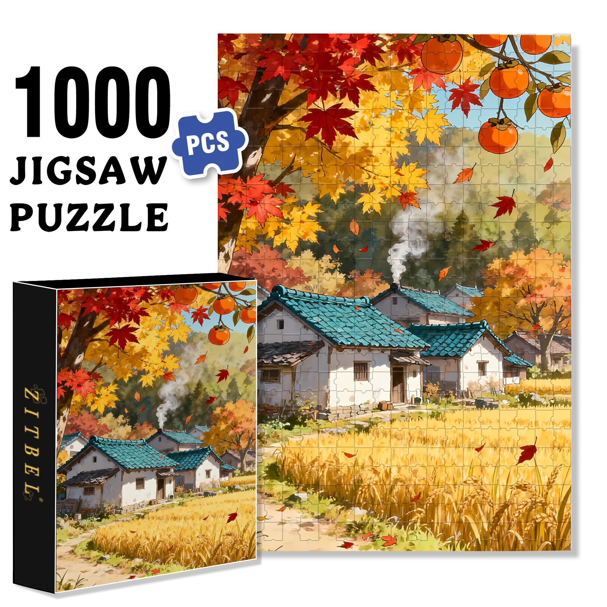 The Wheat Is Ripe 500pcs/1000pcs Jigsaw Puzzle, Scratch-Resistant, Interactive Family Game & Brain-Boosting DIY Decor, Perfect for Halloween, Christmas & New Year Gifts, Family Puzzle Game
