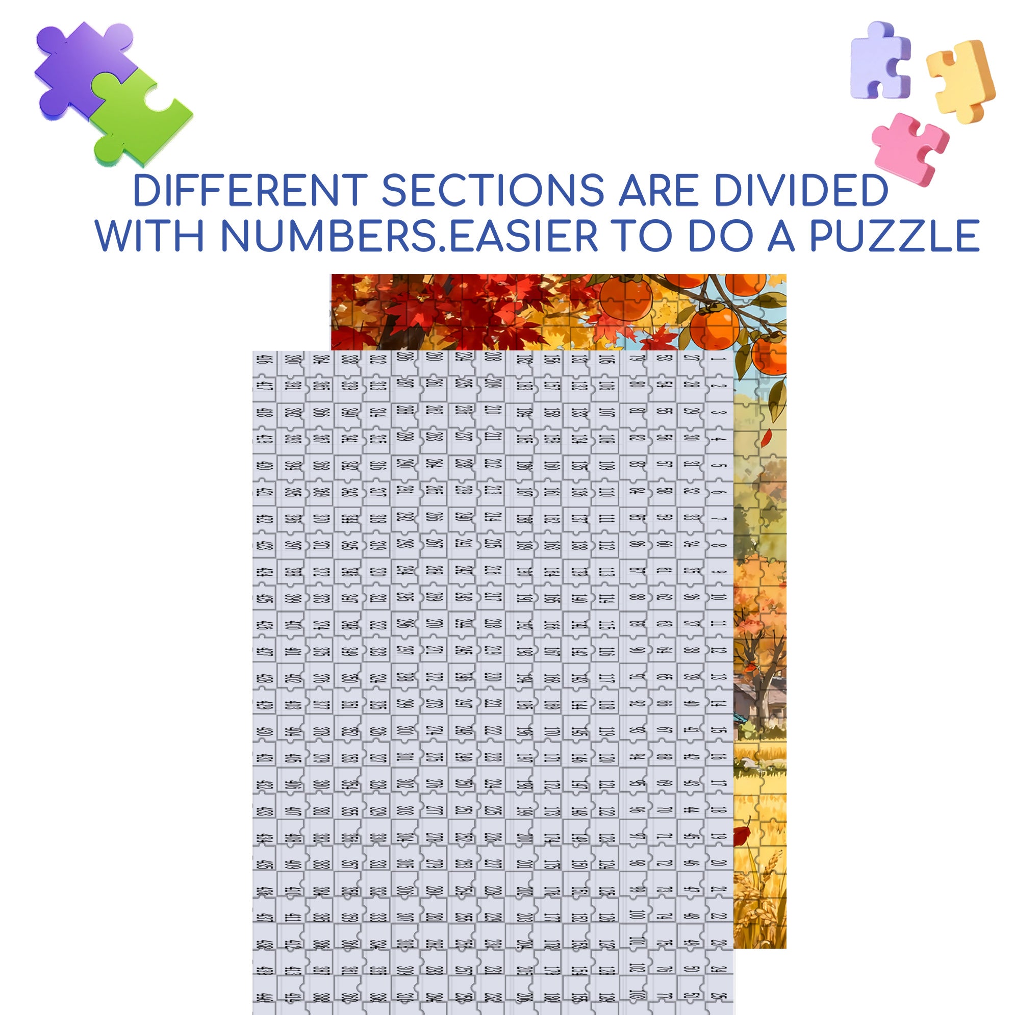 The Wheat Is Ripe 500pcs/1000pcs Jigsaw Puzzle, Scratch-Resistant, Interactive Family Game & Brain-Boosting DIY Decor, Perfect for Halloween, Christmas & New Year Gifts, Family Puzzle Game