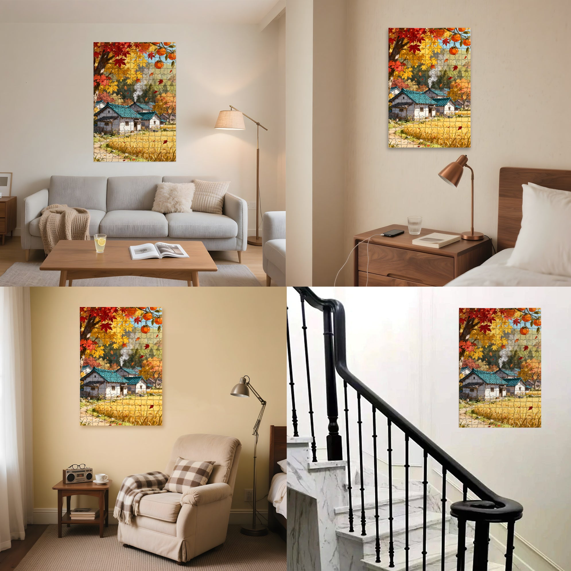 The Wheat Is Ripe 500pcs/1000pcs Jigsaw Puzzle, Scratch-Resistant, Interactive Family Game & Brain-Boosting DIY Decor, Perfect for Halloween, Christmas & New Year Gifts, Family Puzzle Game