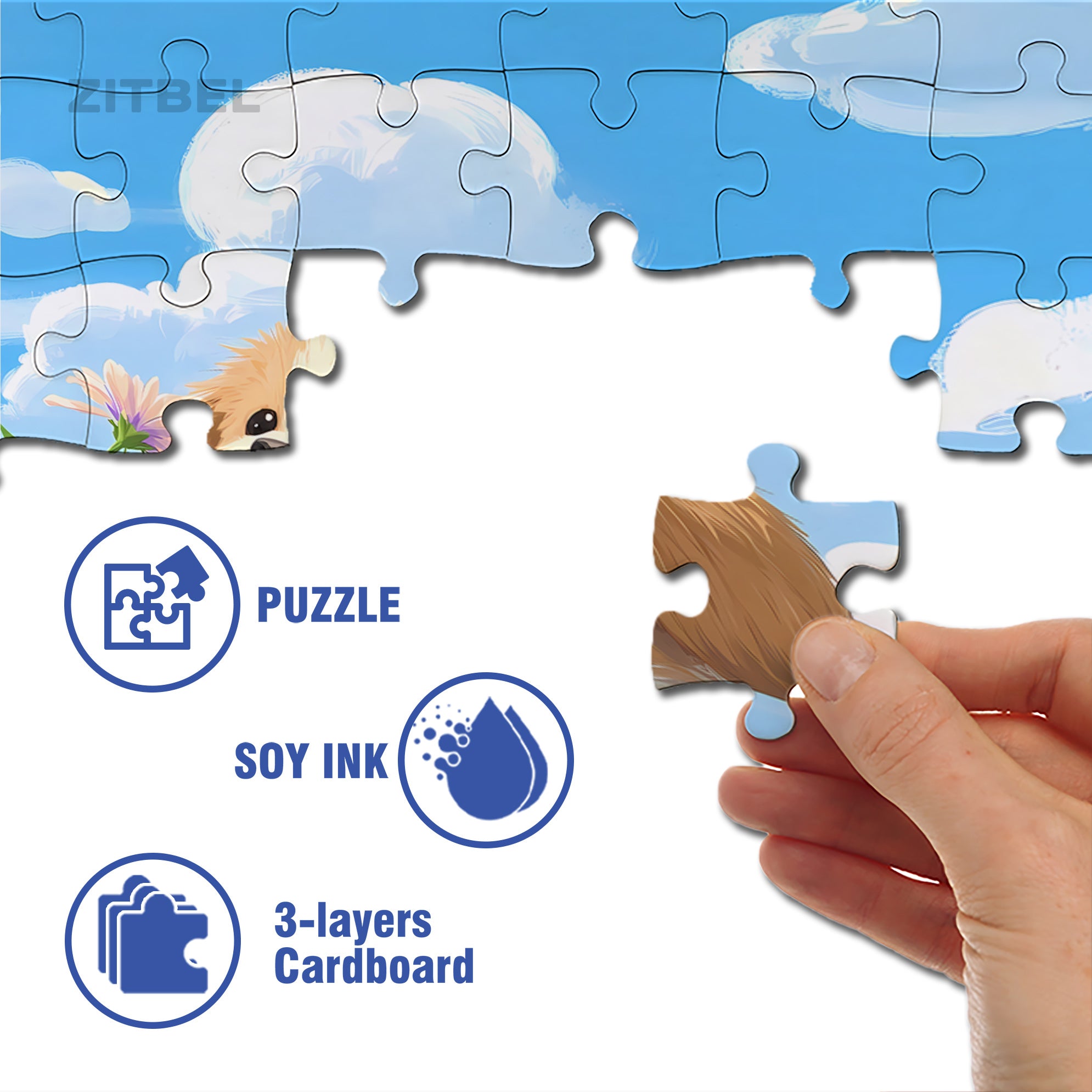 The Wind Blows Over The Puppy 500pcs/1000pcs Jigsaw Puzzle, Scratch-Resistant, Interactive Family Game & Brain-Boosting DIY Decor, Perfect for Halloween, Christmas & New Year Gifts, Family Puzzle Game
