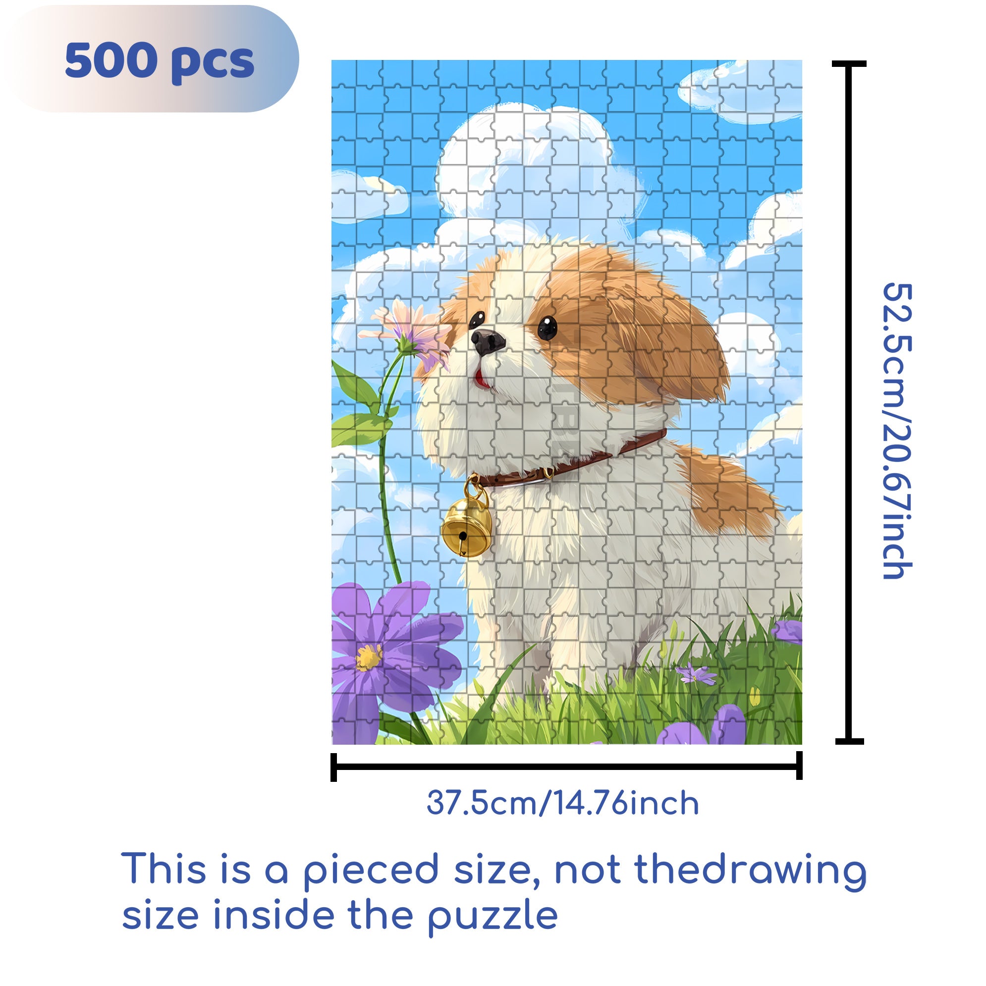 The Wind Blows Over The Puppy 500pcs/1000pcs Jigsaw Puzzle, Scratch-Resistant, Interactive Family Game & Brain-Boosting DIY Decor, Perfect for Halloween, Christmas & New Year Gifts, Family Puzzle Game