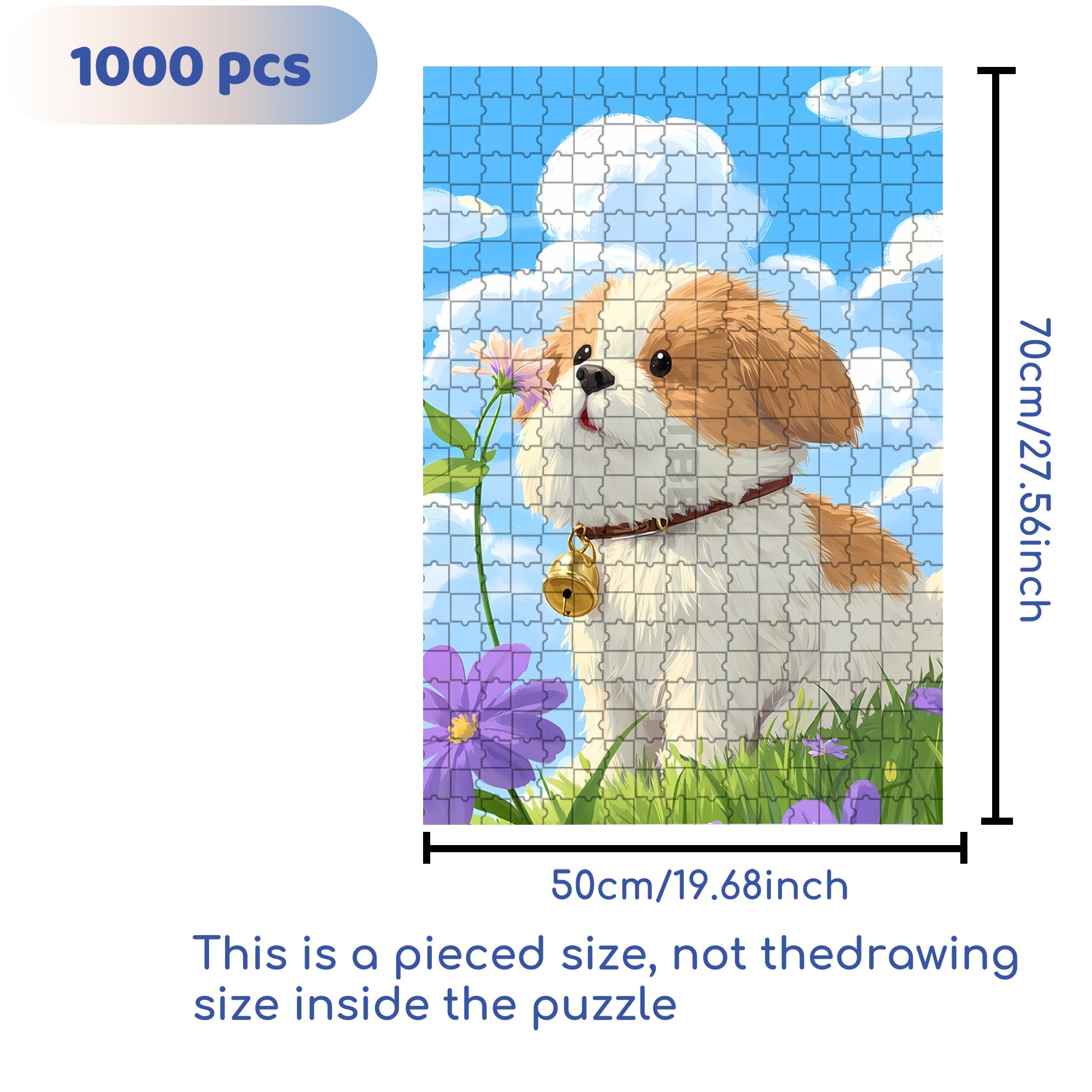 The Wind Blows Over The Puppy 500pcs/1000pcs Jigsaw Puzzle, Scratch-Resistant, Interactive Family Game & Brain-Boosting DIY Decor, Perfect for Halloween, Christmas & New Year Gifts, Family Puzzle Game