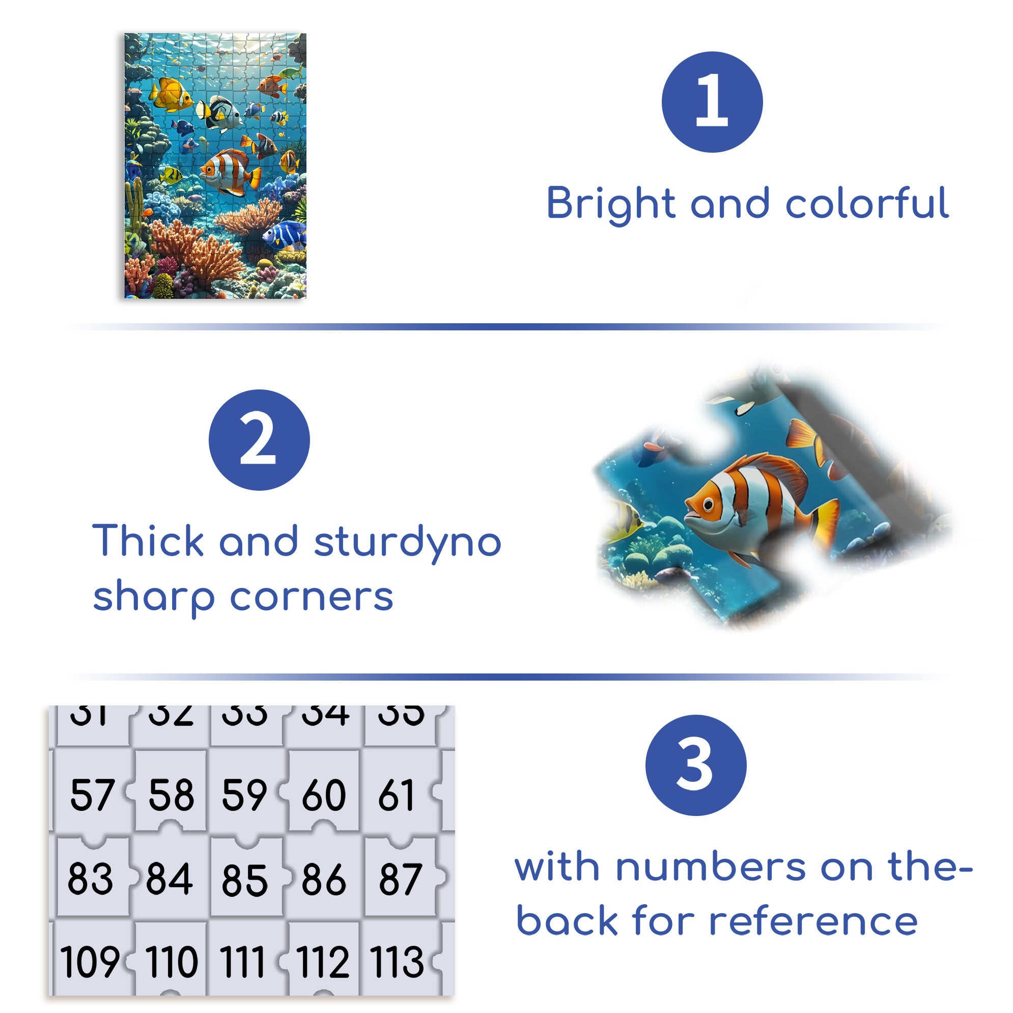Tropical Fish 500pcs/1000pcs Jigsaw Puzzle, Scratch-Resistant, Interactive Family Game & Brain-Boosting DIY Decor, Perfect for Halloween, Christmas & New Year Gifts, Family Puzzle Game