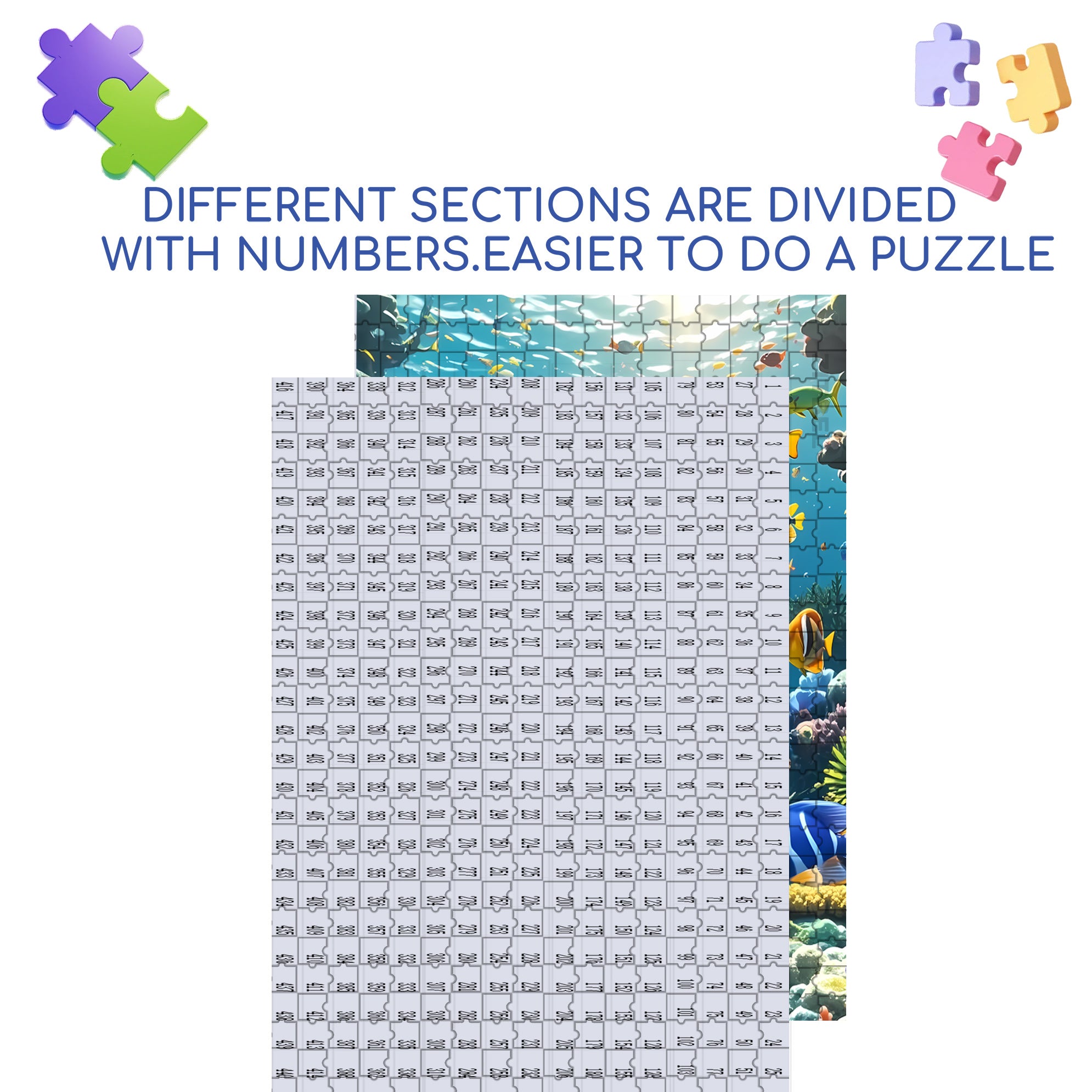 Tropical Fish 500pcs/1000pcs Jigsaw Puzzle, Scratch-Resistant, Interactive Family Game & Brain-Boosting DIY Decor, Perfect for Halloween, Christmas & New Year Gifts, Family Puzzle Game