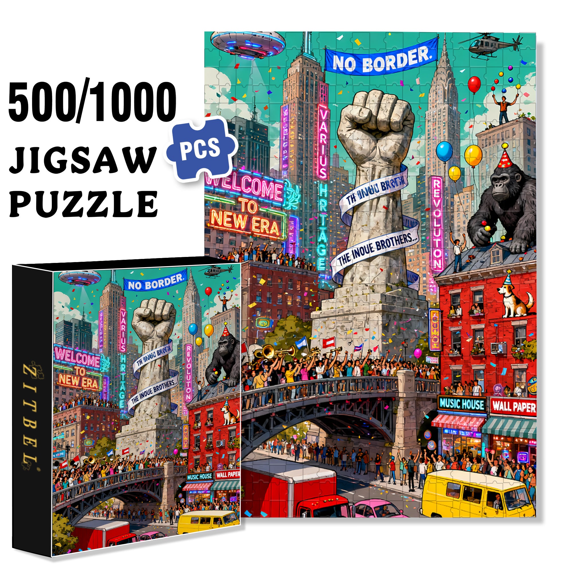 Victory 500pcs/1000pcs Jigsaw Puzzle, Scratch-Resistant, Interactive Family Game & Brain-Boosting DIY Decor, Perfect for Halloween, Christmas & New Year Gifts, Family Puzzle Game