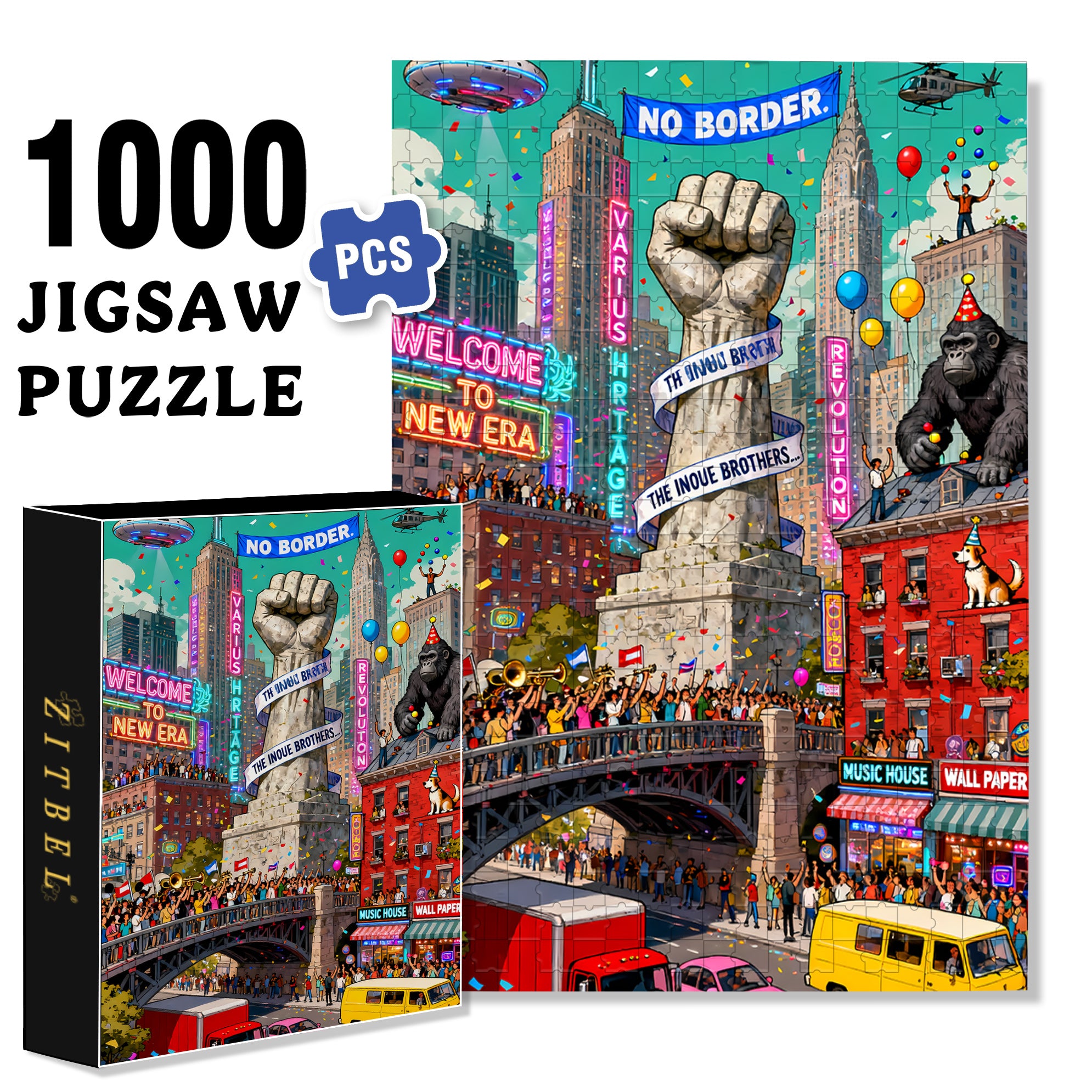 Victory 500pcs/1000pcs Jigsaw Puzzle, Scratch-Resistant, Interactive Family Game & Brain-Boosting DIY Decor, Perfect for Halloween, Christmas & New Year Gifts, Family Puzzle Game