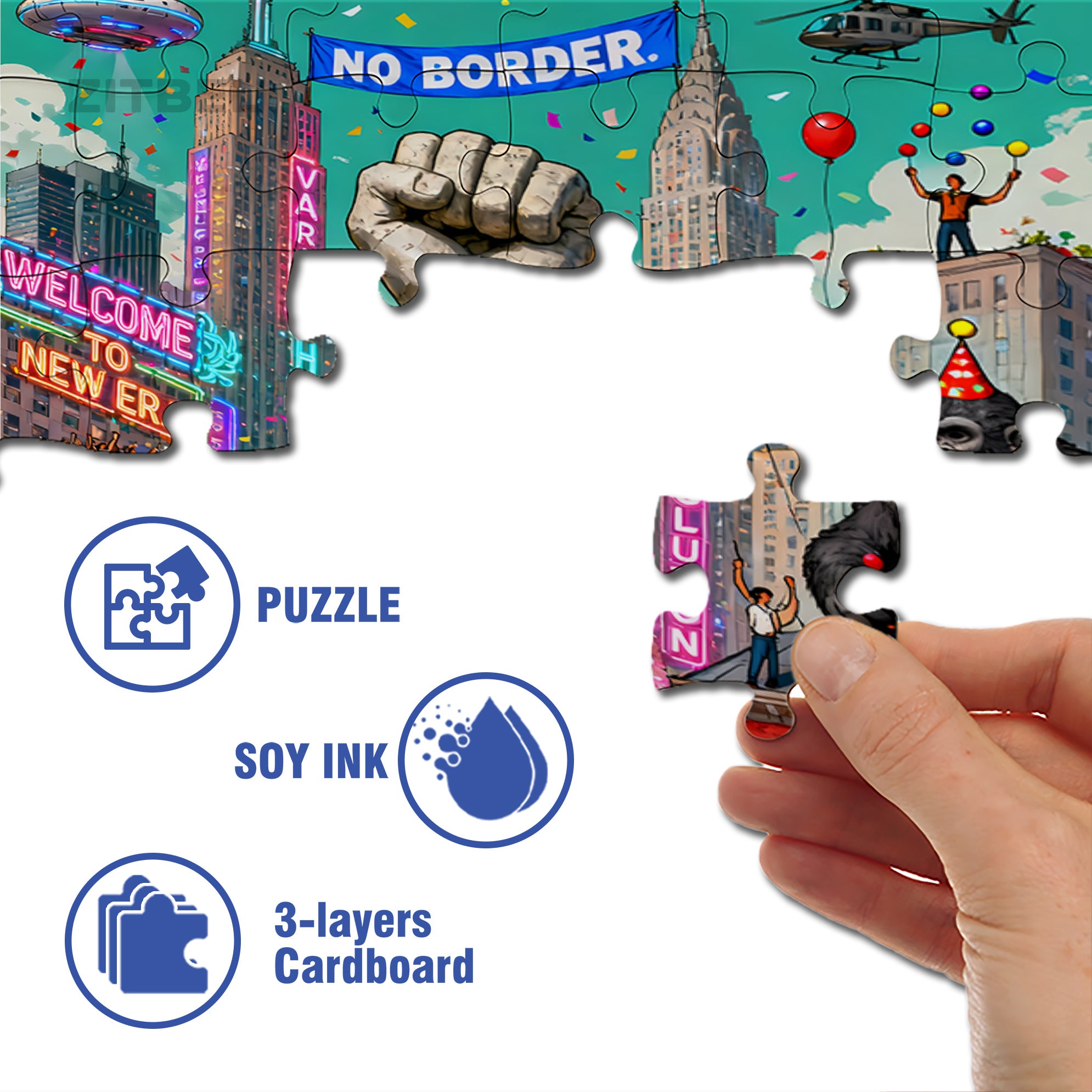 Victory 500pcs/1000pcs Jigsaw Puzzle, Scratch-Resistant, Interactive Family Game & Brain-Boosting DIY Decor, Perfect for Halloween, Christmas & New Year Gifts, Family Puzzle Game
