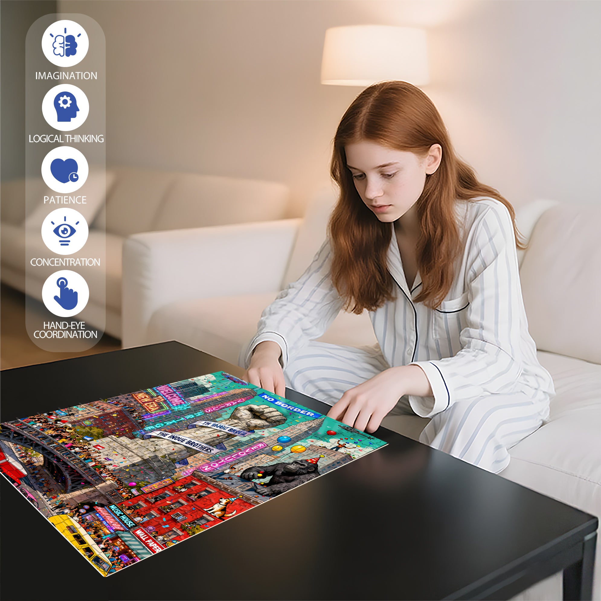 Victory 500pcs/1000pcs Jigsaw Puzzle, Scratch-Resistant, Interactive Family Game & Brain-Boosting DIY Decor, Perfect for Halloween, Christmas & New Year Gifts, Family Puzzle Game