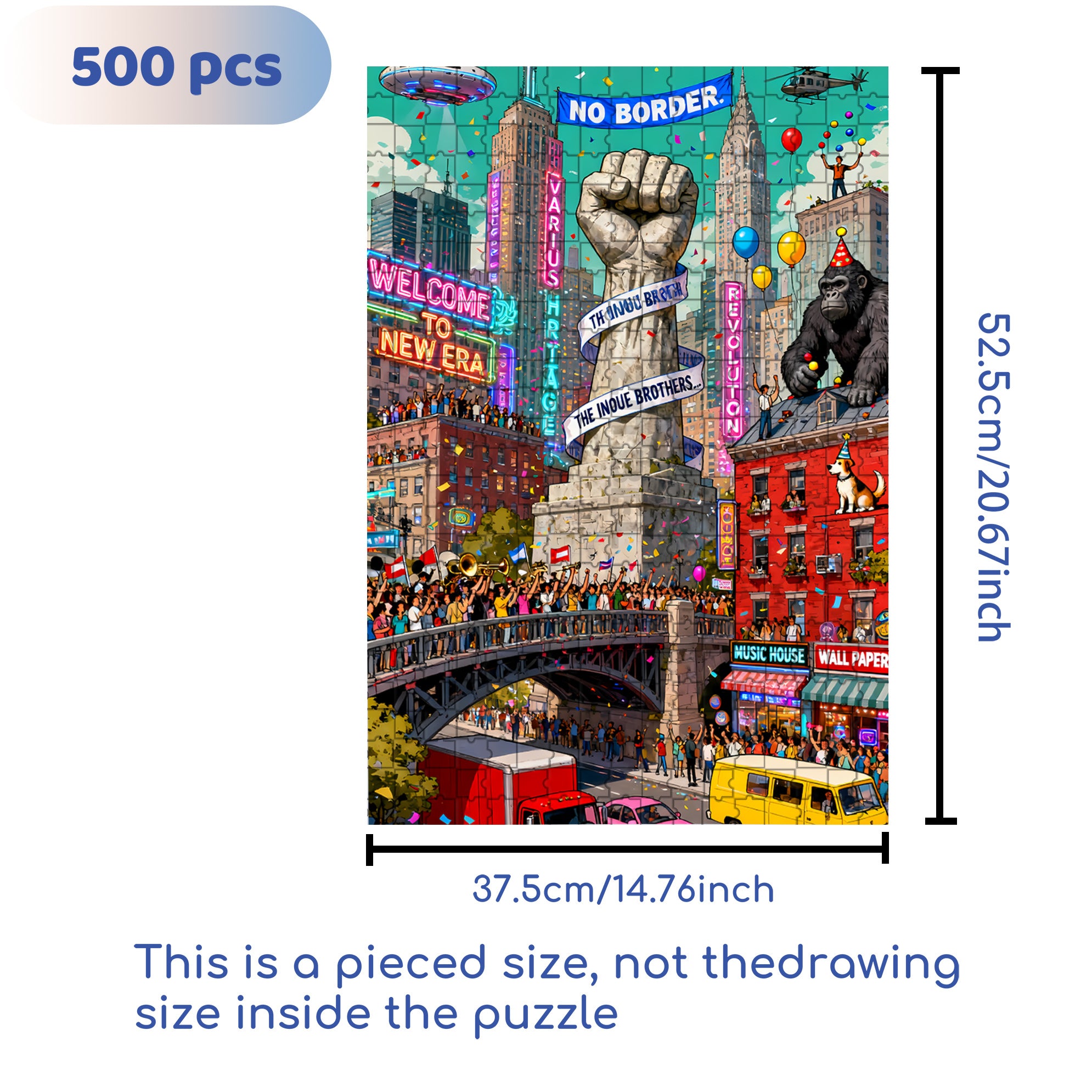 Victory 500pcs/1000pcs Jigsaw Puzzle, Scratch-Resistant, Interactive Family Game & Brain-Boosting DIY Decor, Perfect for Halloween, Christmas & New Year Gifts, Family Puzzle Game
