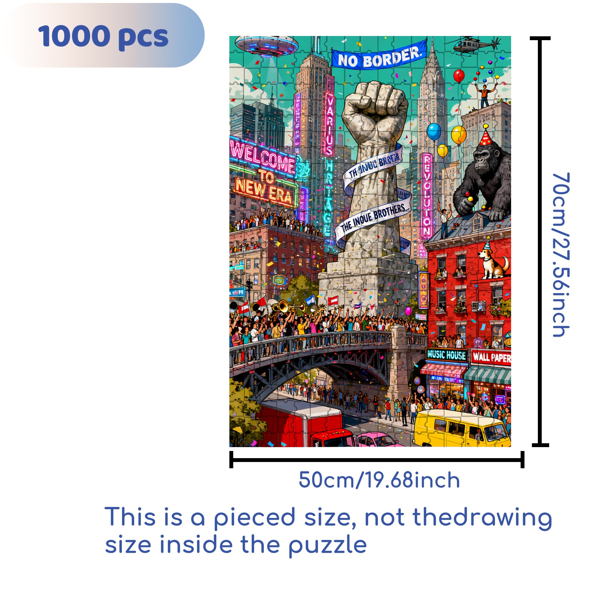 Victory 500pcs/1000pcs Jigsaw Puzzle, Scratch-Resistant, Interactive Family Game & Brain-Boosting DIY Decor, Perfect for Halloween, Christmas & New Year Gifts, Family Puzzle Game