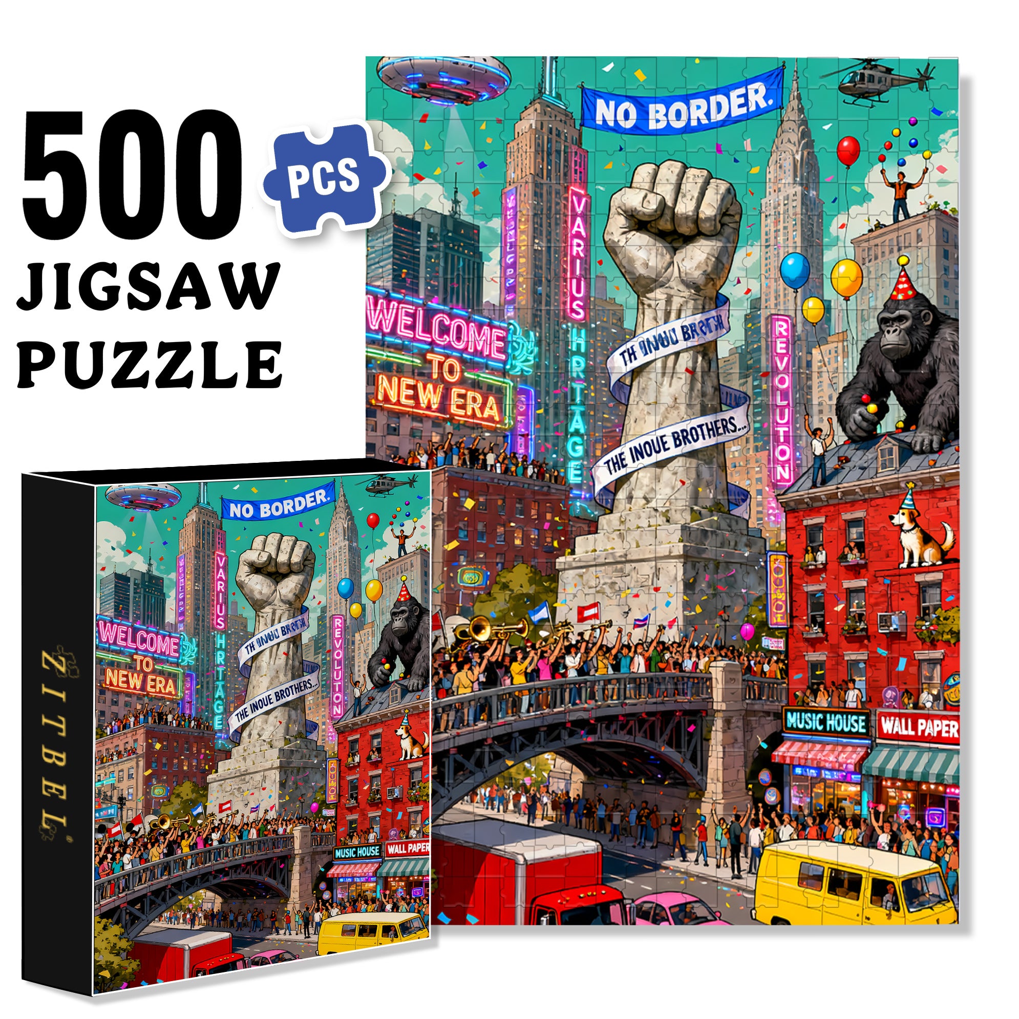 Victory 500pcs/1000pcs Jigsaw Puzzle, Scratch-Resistant, Interactive Family Game & Brain-Boosting DIY Decor, Perfect for Halloween, Christmas & New Year Gifts, Family Puzzle Game
