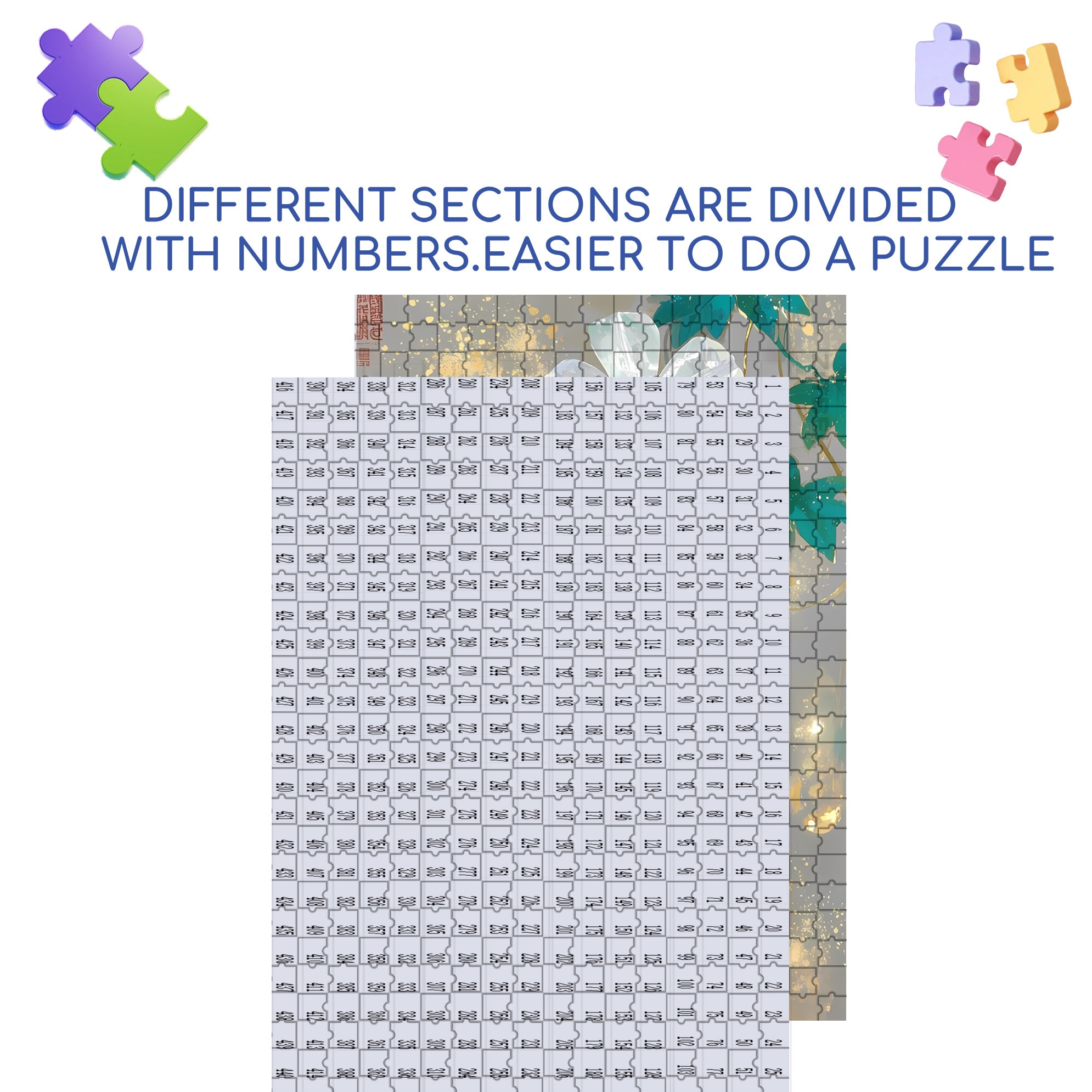 White Flowers 500pcs/1000pcs Jigsaw Puzzle, Scratch-Resistant, Interactive Family Game & Brain-Boosting DIY Decor, Perfect for Halloween, Christmas & New Year Gifts, Family Puzzle Game