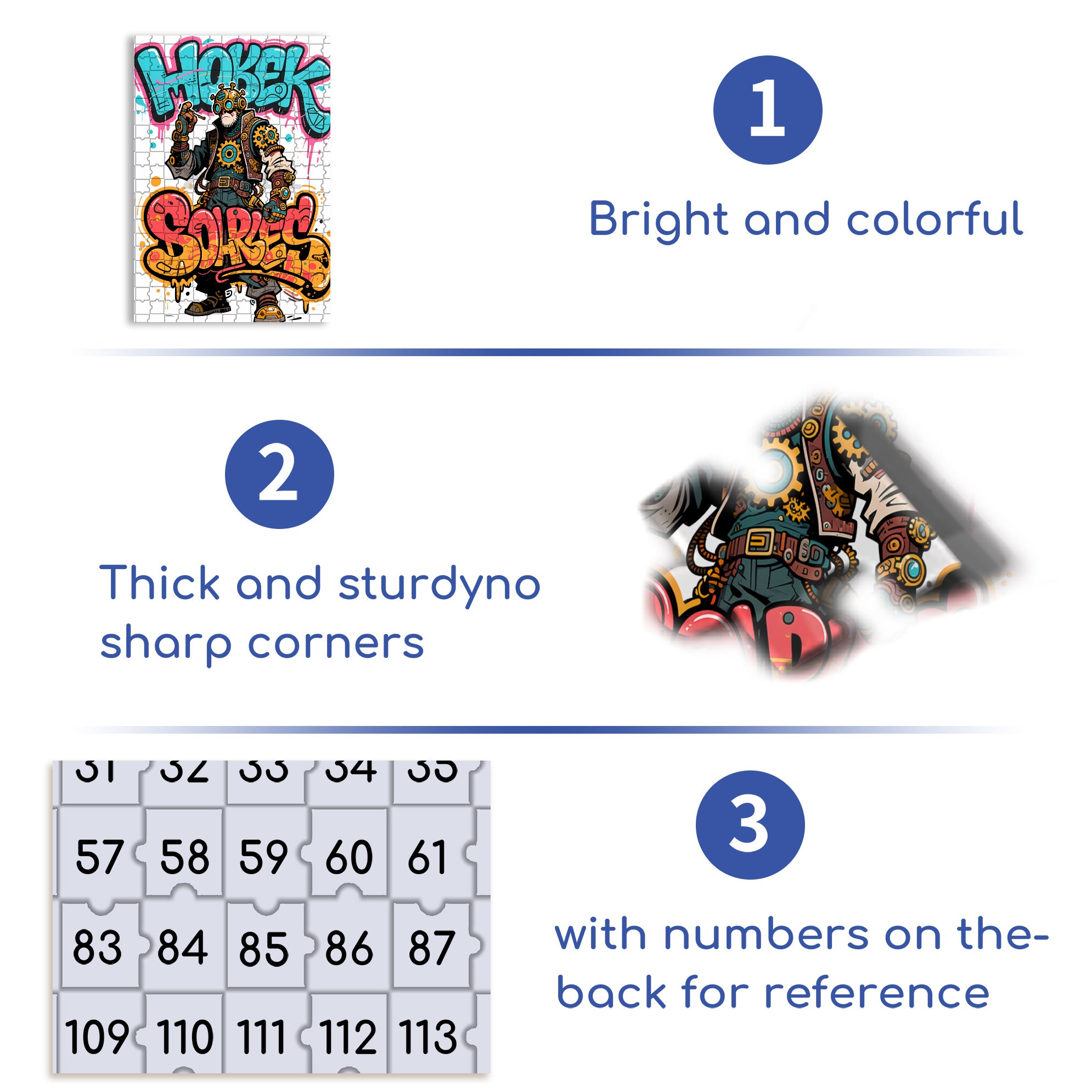 Wild Graffiti 500pcs/1000pcs Jigsaw Puzzle, Scratch-Resistant, Interactive Family Game & Brain-Boosting DIY Decor, Perfect for Halloween, Christmas & New Year Gifts, Family Puzzle Game